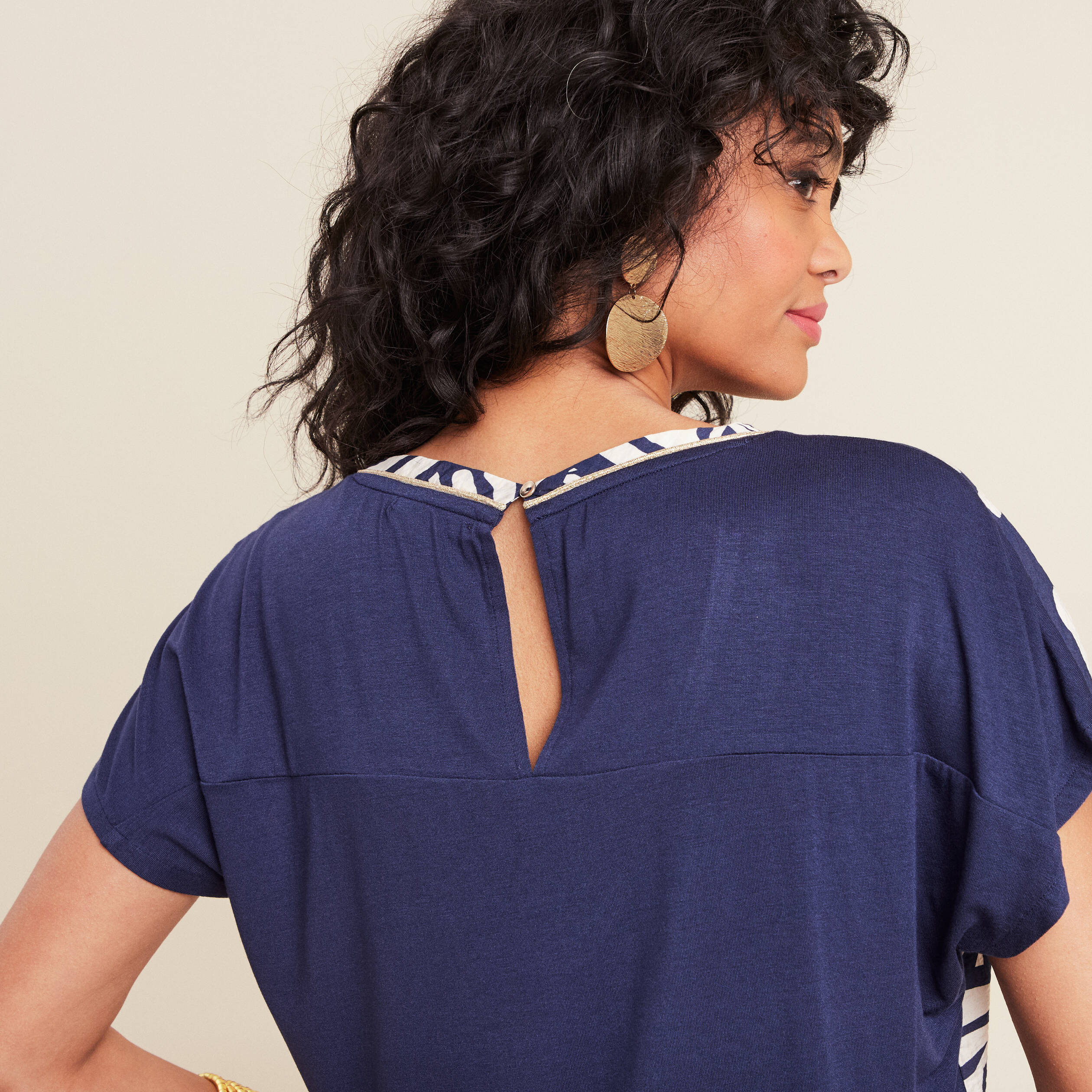 t shirt manches courtes bleu femme T-shirt manches courtes bleu femme