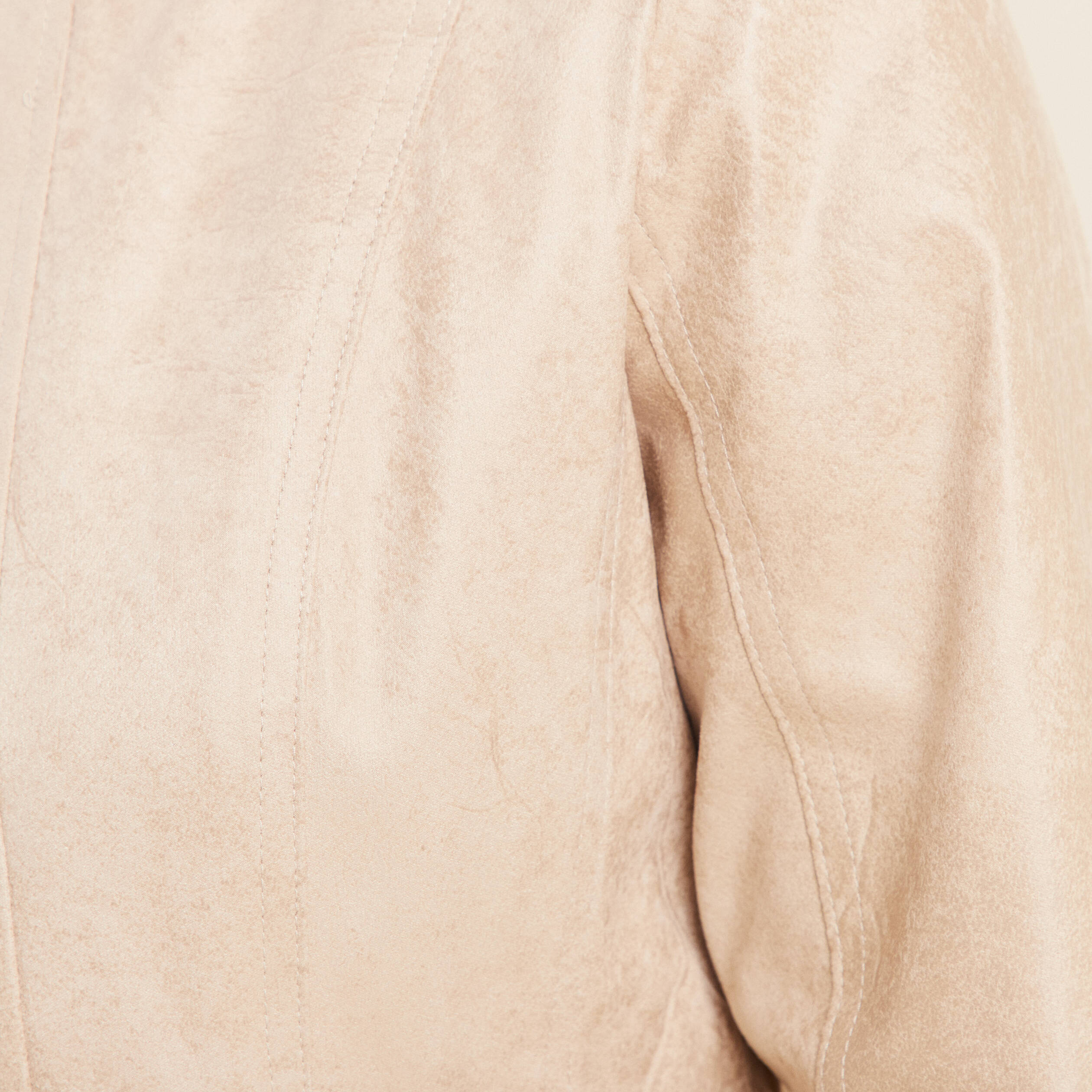 veste suedine zippee beige femme Veste suédine zippée beige femme