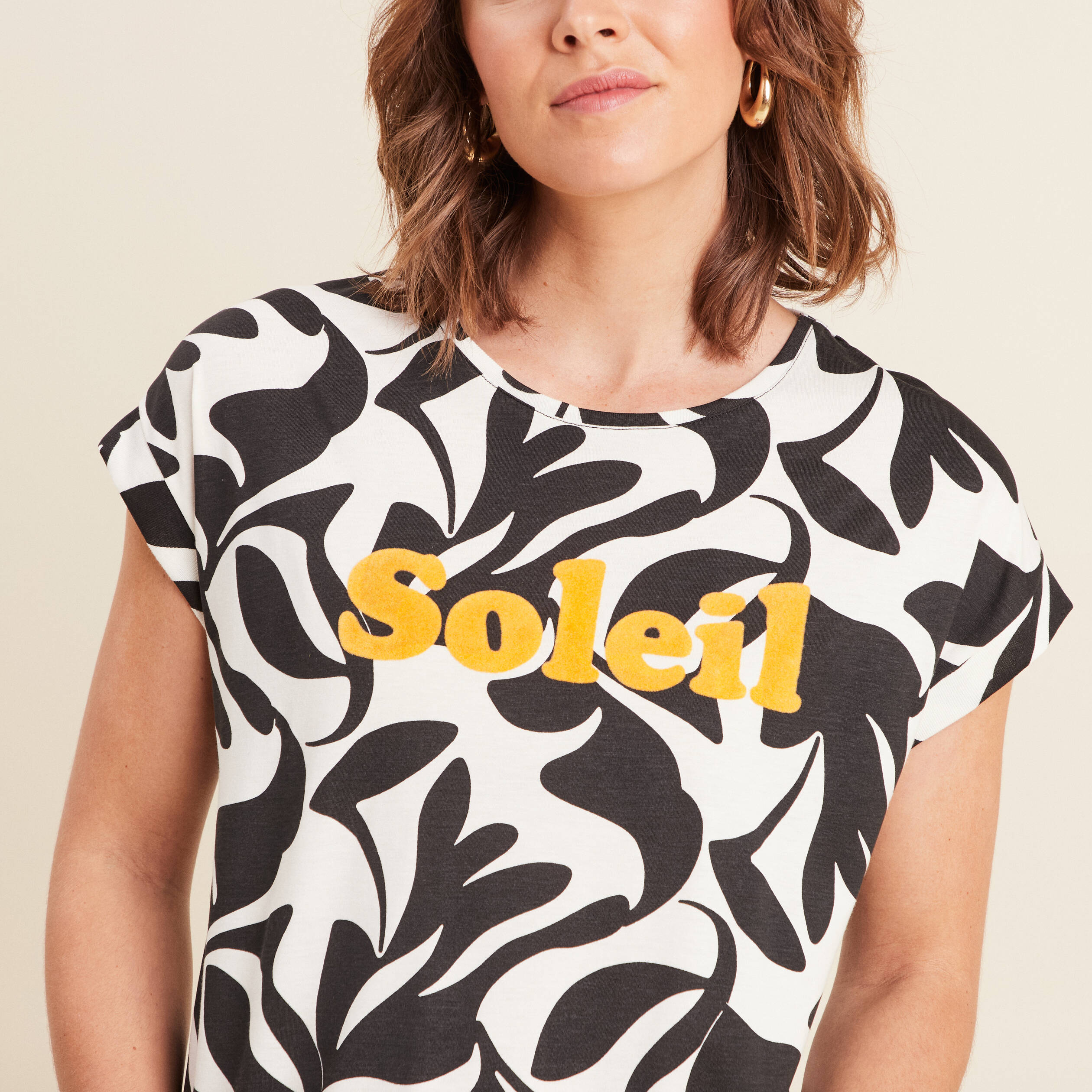 T-shirt manches courtes noir femme