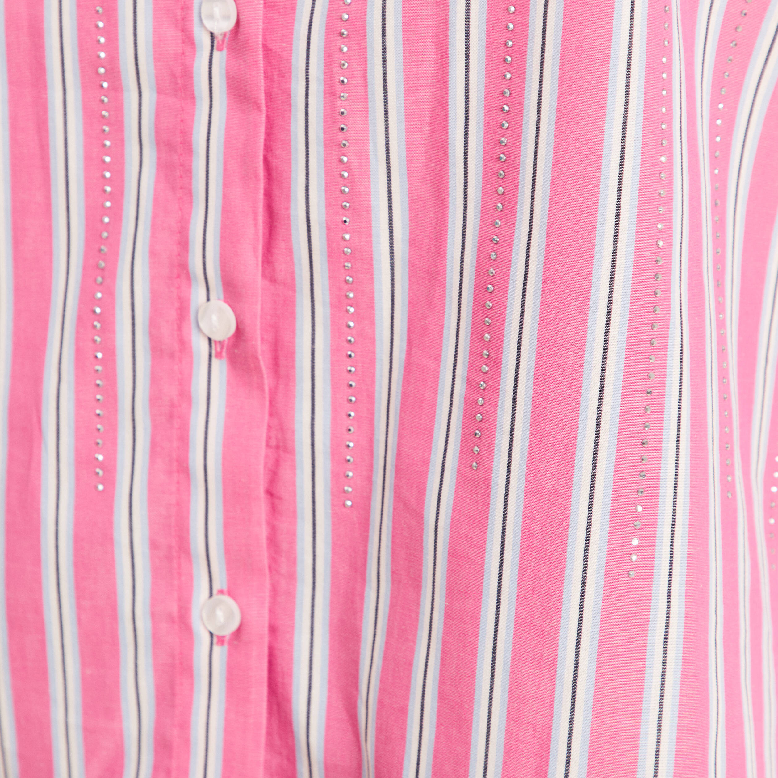 Bershka - Chemise coupe carrée à larges manchettes - Rose à rayures