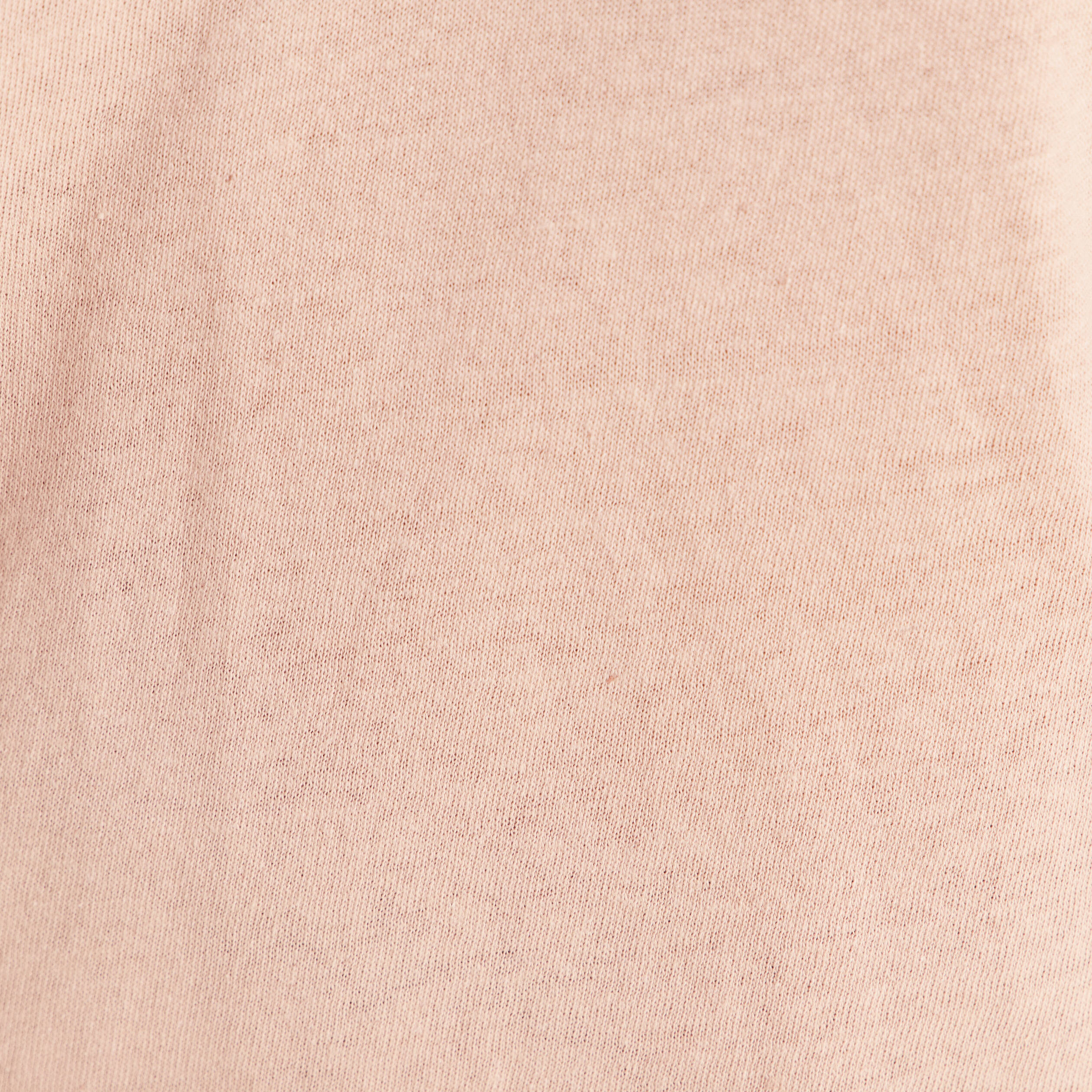 T-shirt col v manches courtes aspect lin sable femme