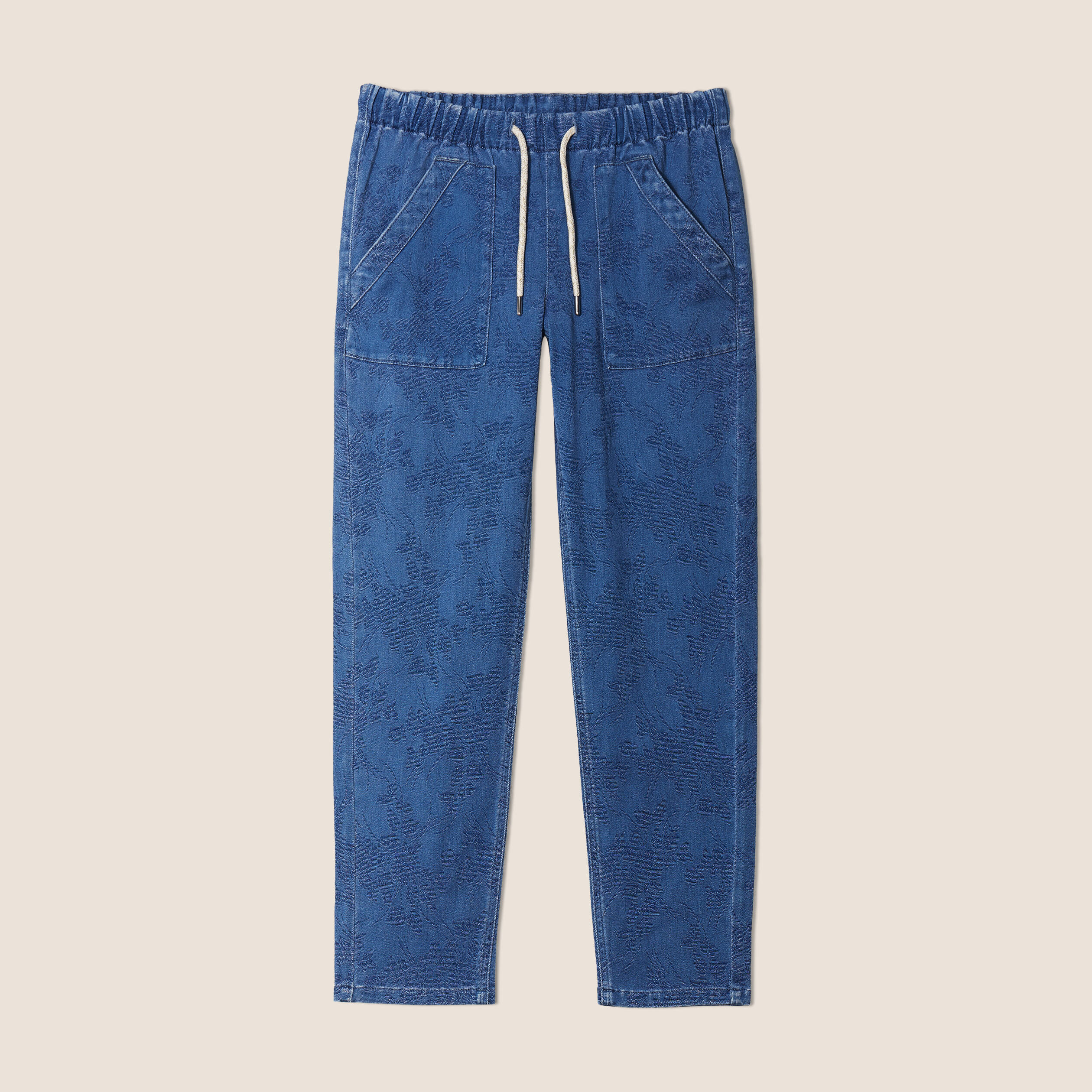 jean carotte taille elastiquee bleu ciel femme Jean carotte taille élastiquée bleu ciel femme
