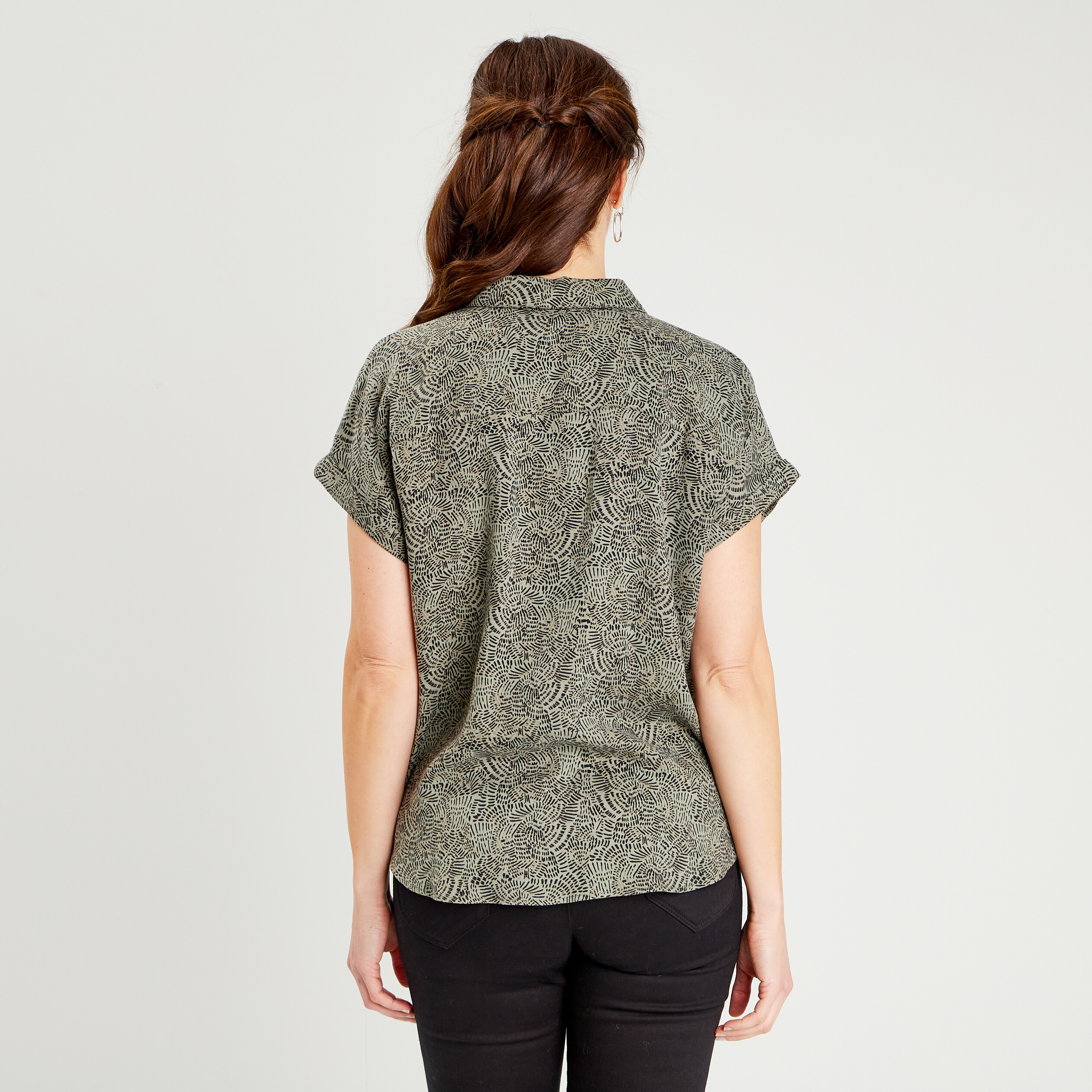 chemise manches courtes vert kaki femme Chemise manches courtes vert kaki femme