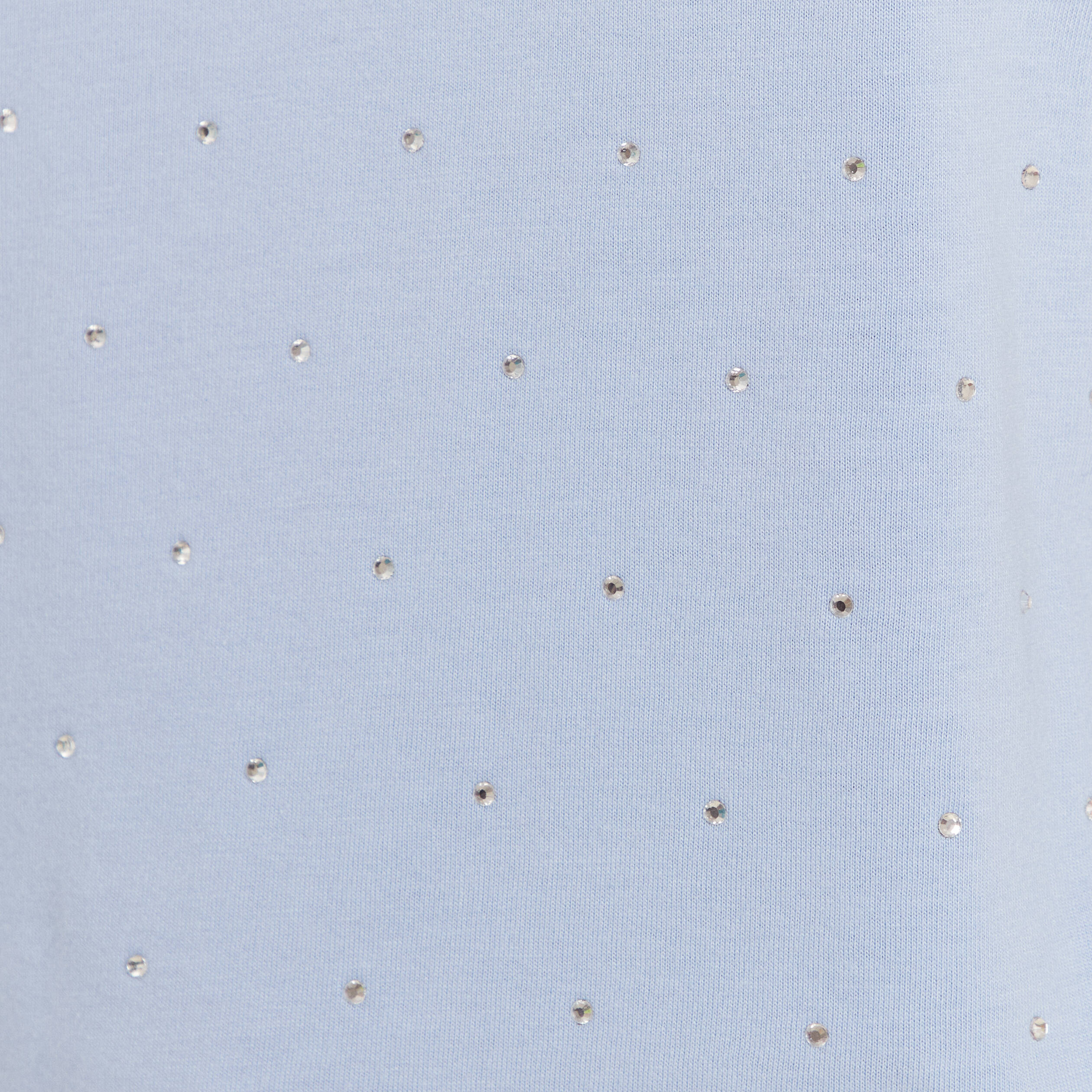 T-shirt manches courtes strass bleu ciel femme
