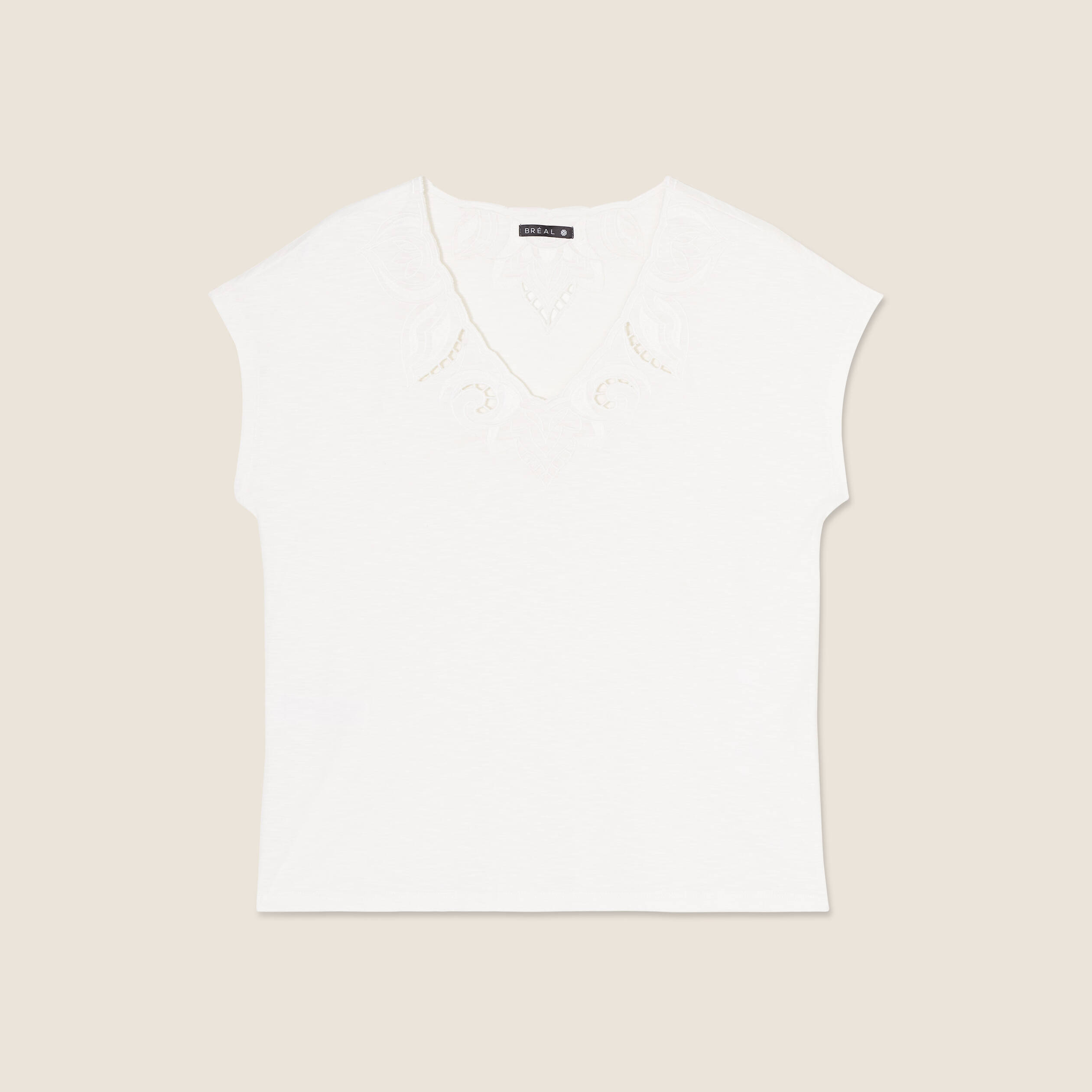 t shirt manches courtes ecru femme T-shirt manches courtes ecru femme