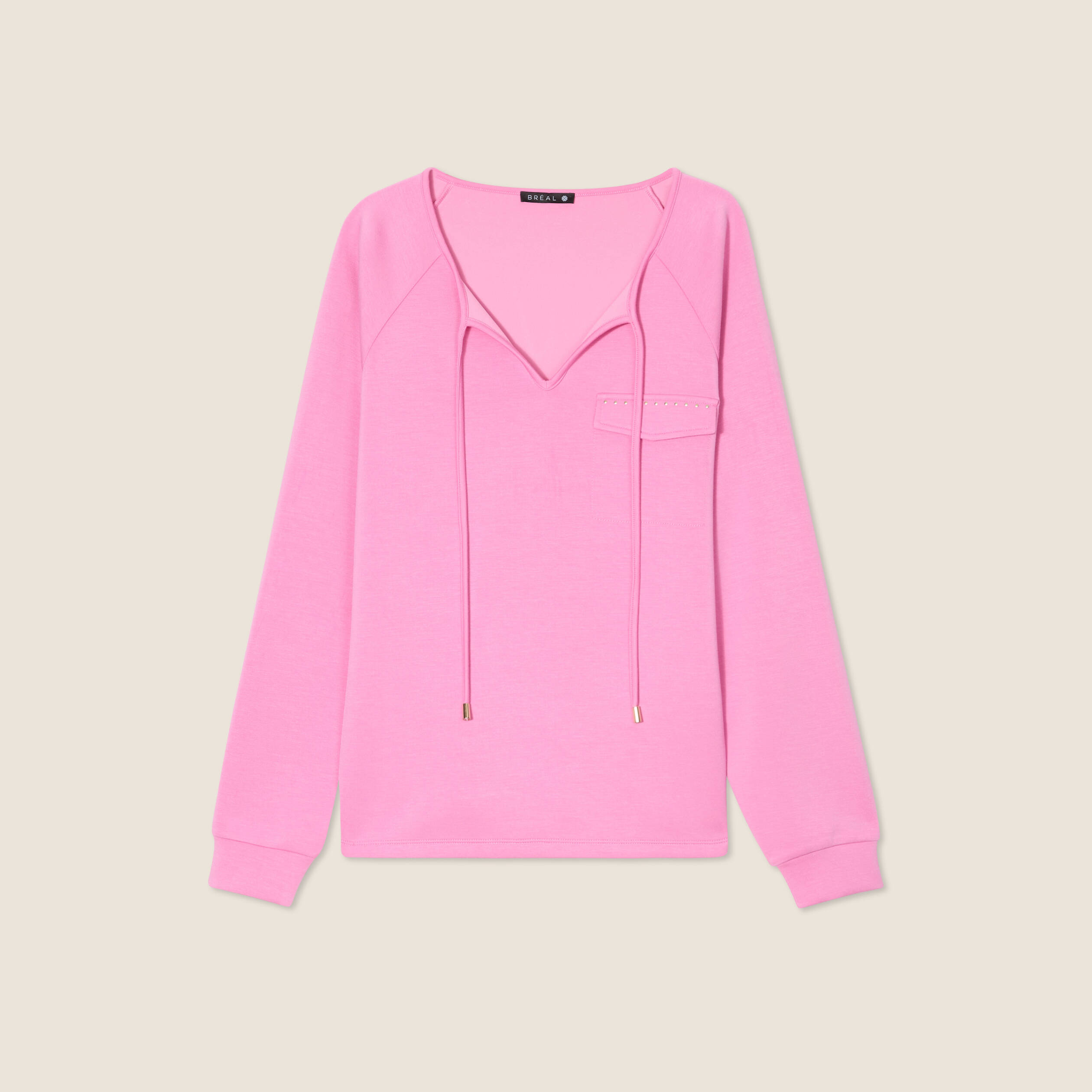 Sweat manches longues rose femme
