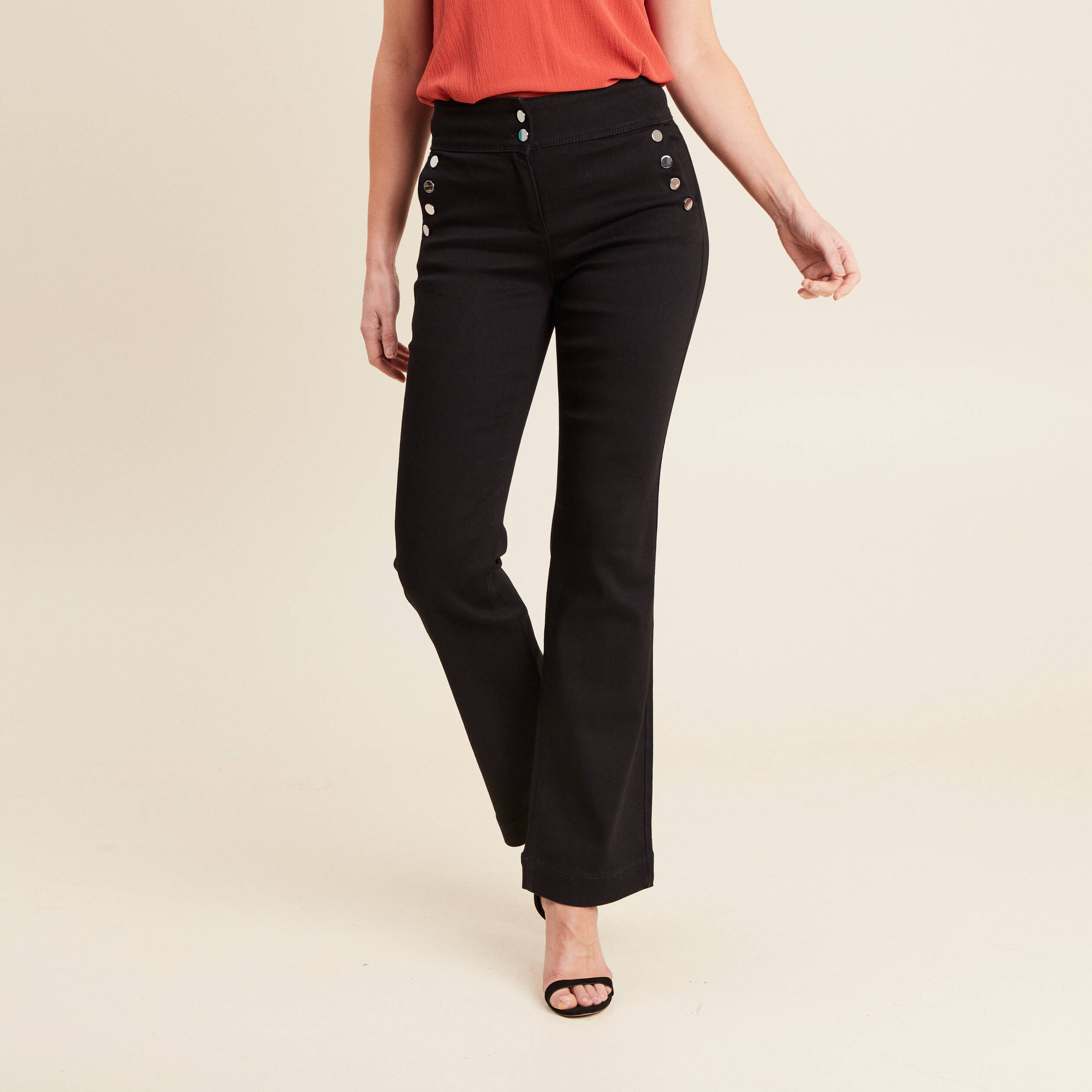 pantalon bootcut a pont noir femme Pantalon bootcut à pont noir femme