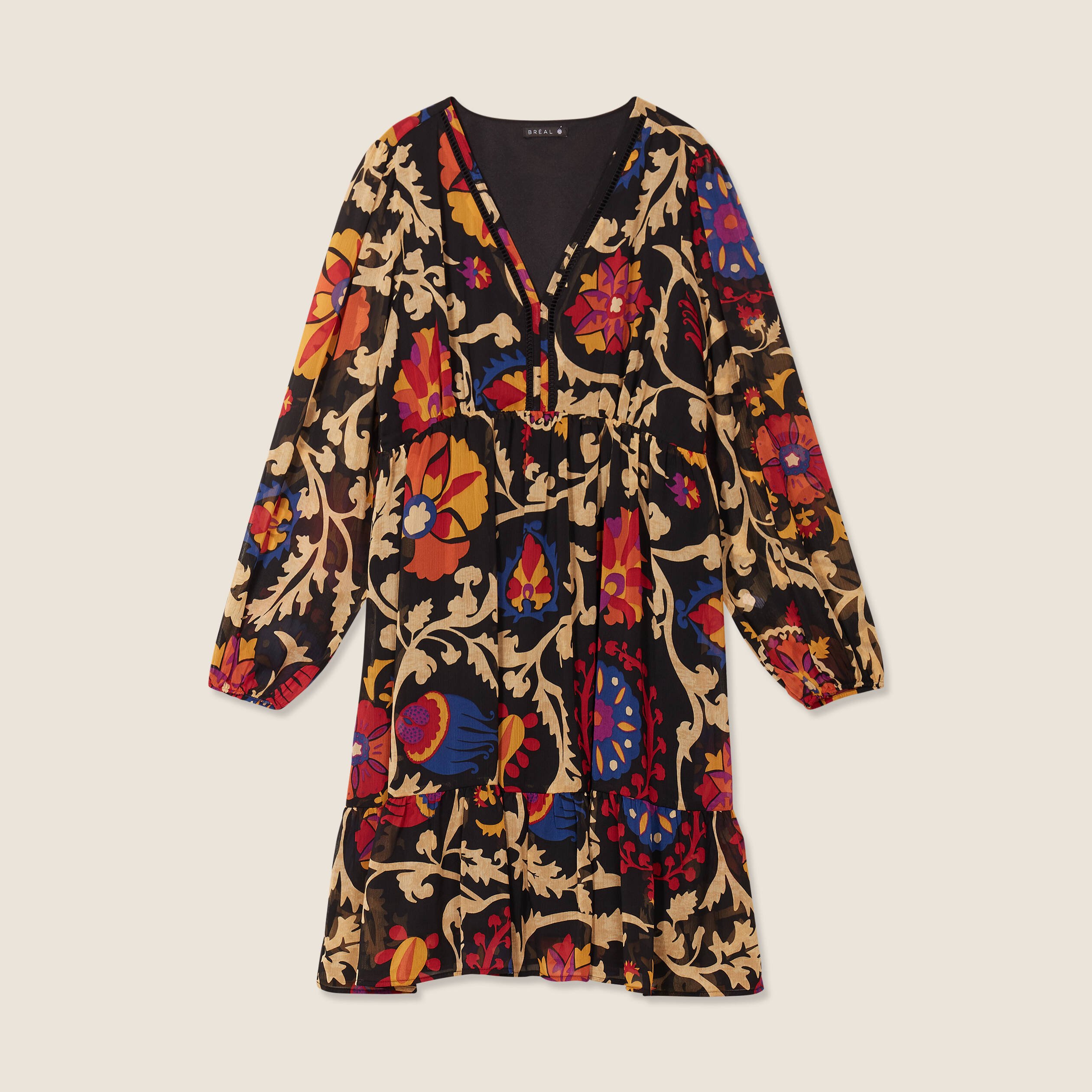 robe evasee manches longues noir femme Robe évasée manches longues noir femme