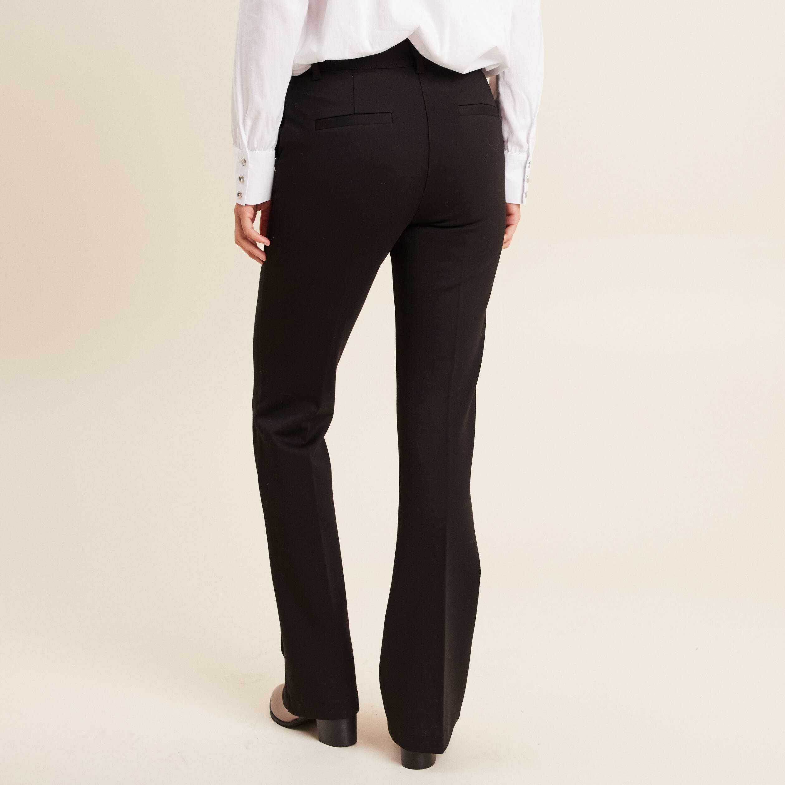 Pantalon bootcut maille milano noir femme