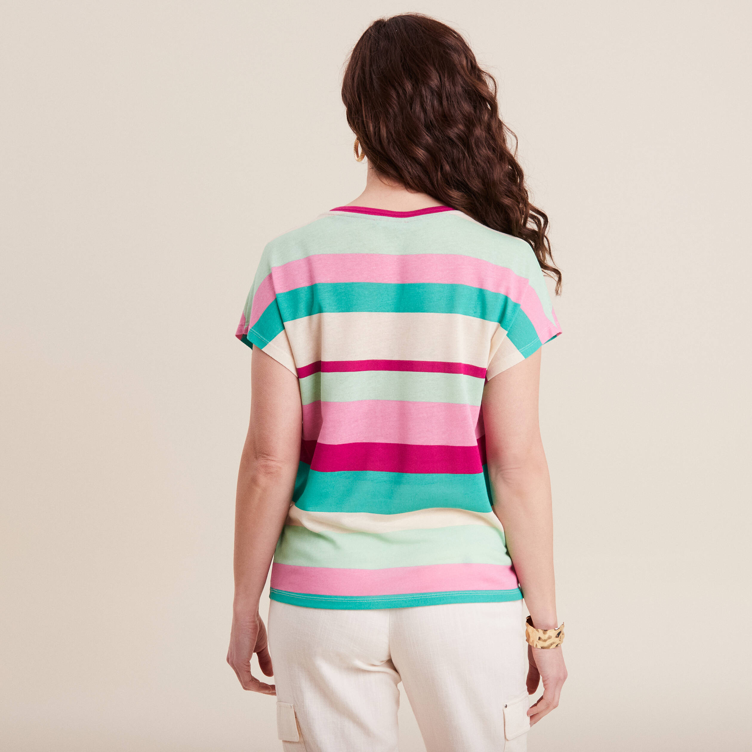 t shirt manches courtes rose femme T-shirt manches courtes rose femme