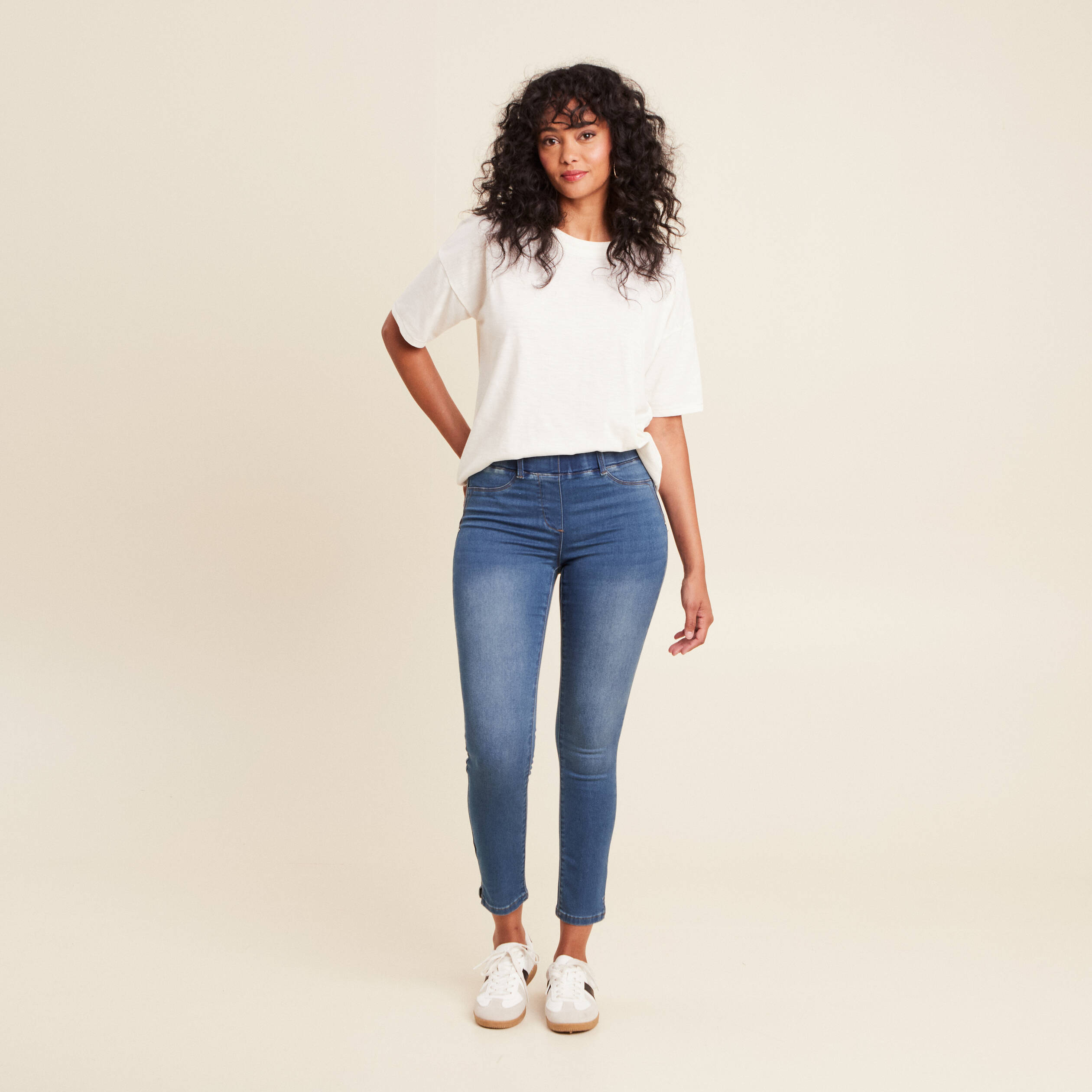 Tregging taille standard denim double stone femme