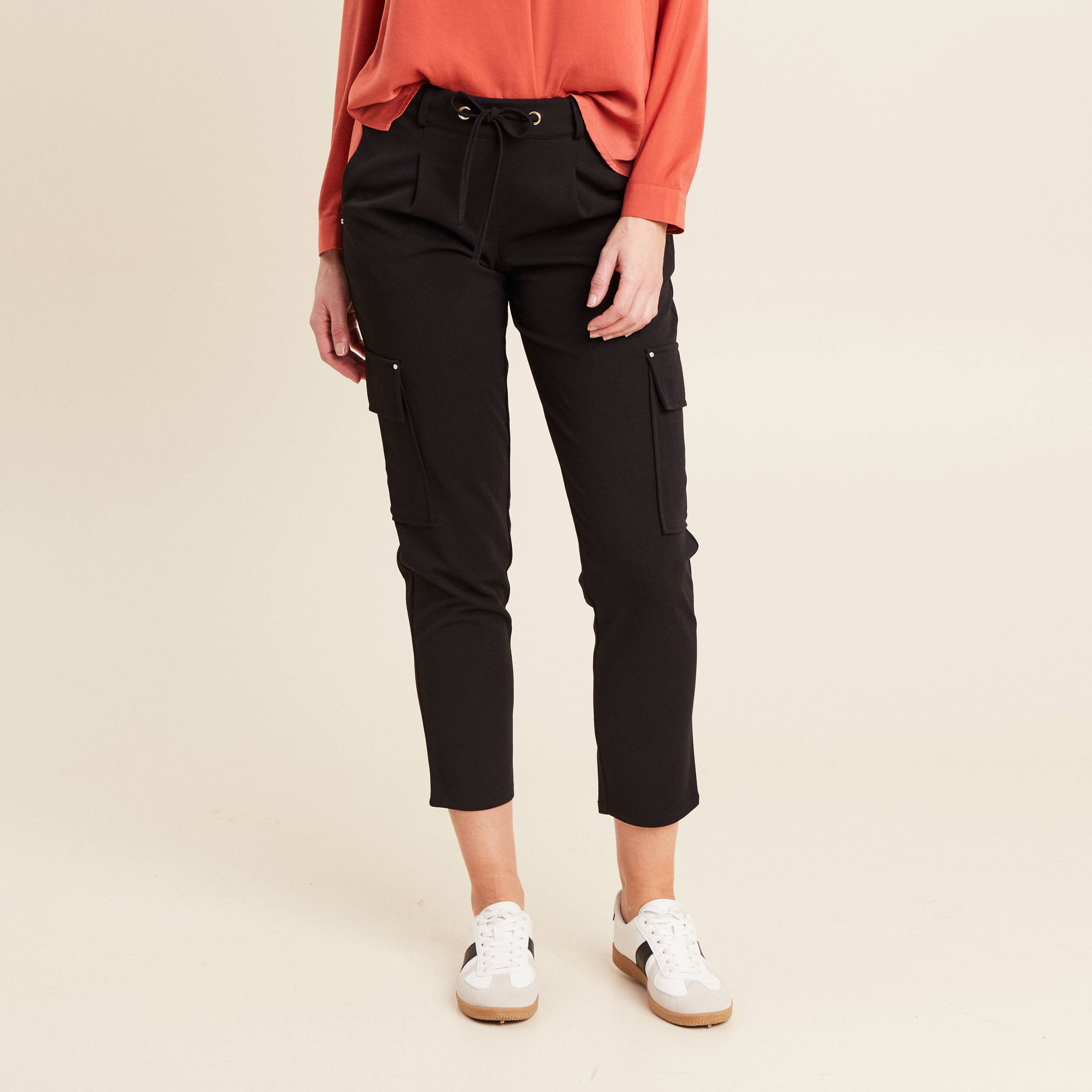 pantalon cargo flou noir femme Pantalon cargo flou noir femme