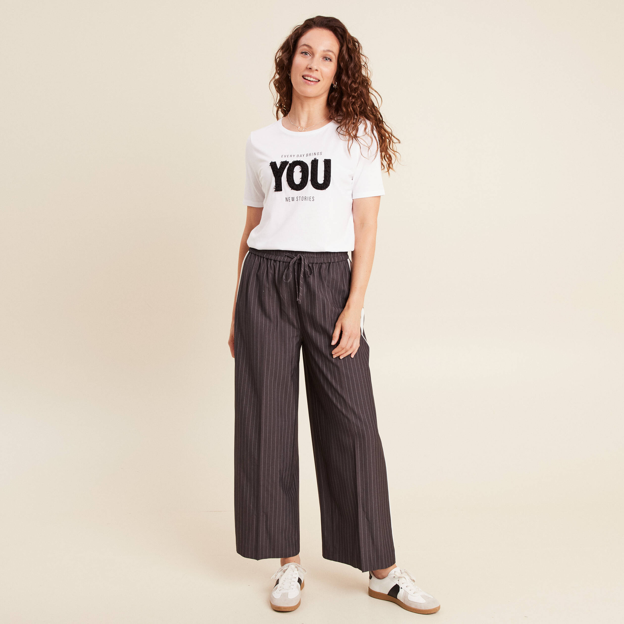 T-shirt col rond blanc femme