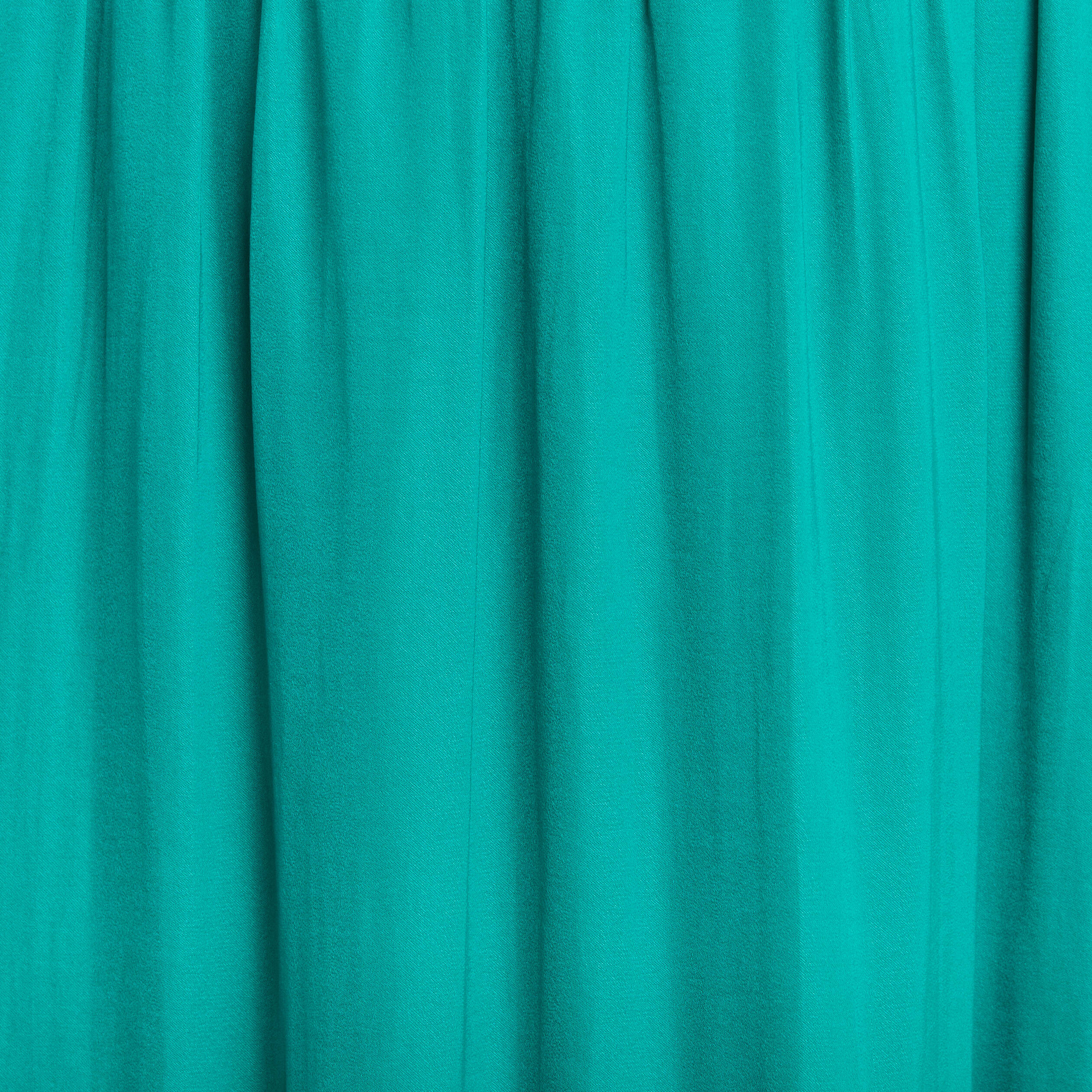 Robe longue &eacute;vas&eacute;e satin bleu turquoise femme