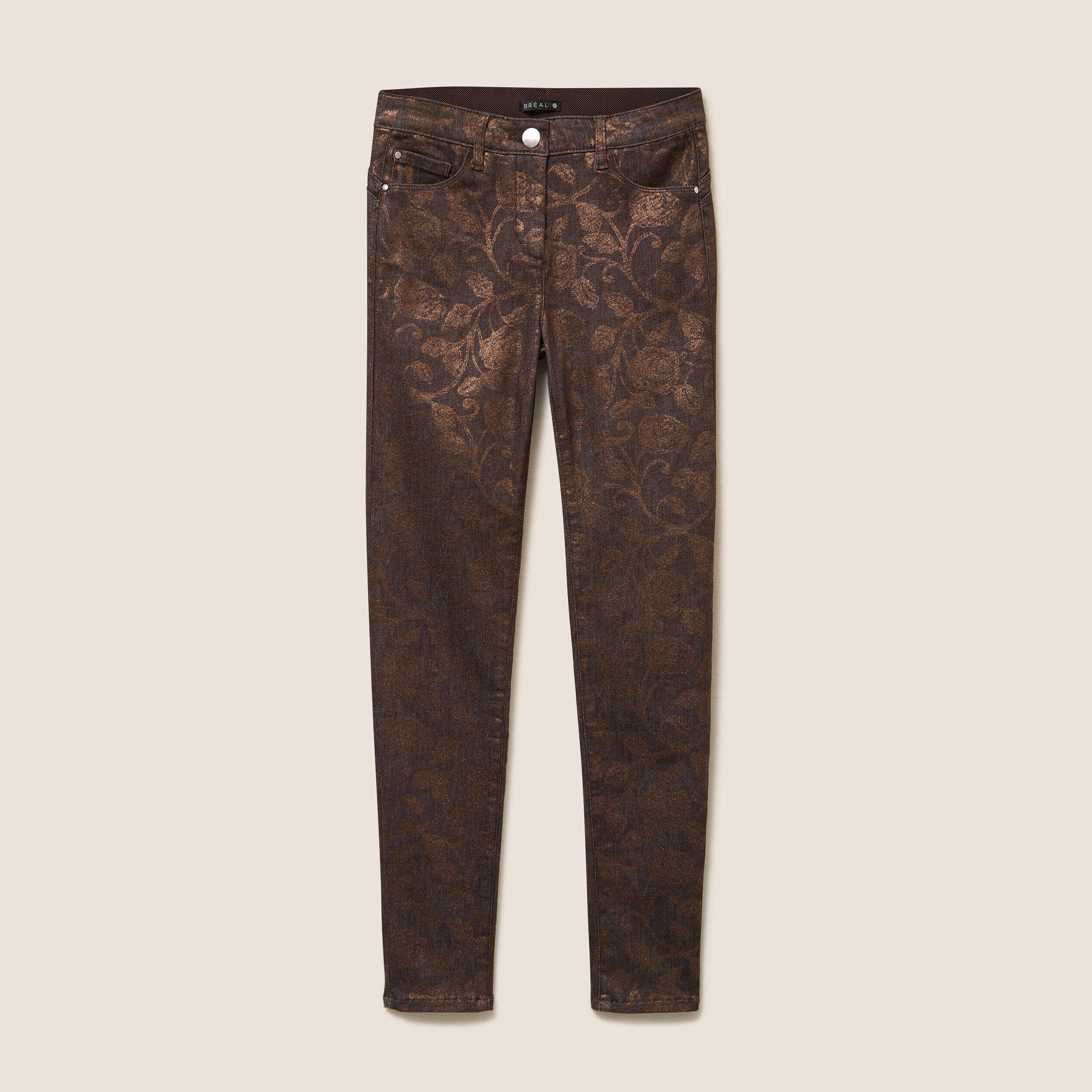 Pantalon magique L'Unique coupe ajust&eacute;e couleur cuivre femme