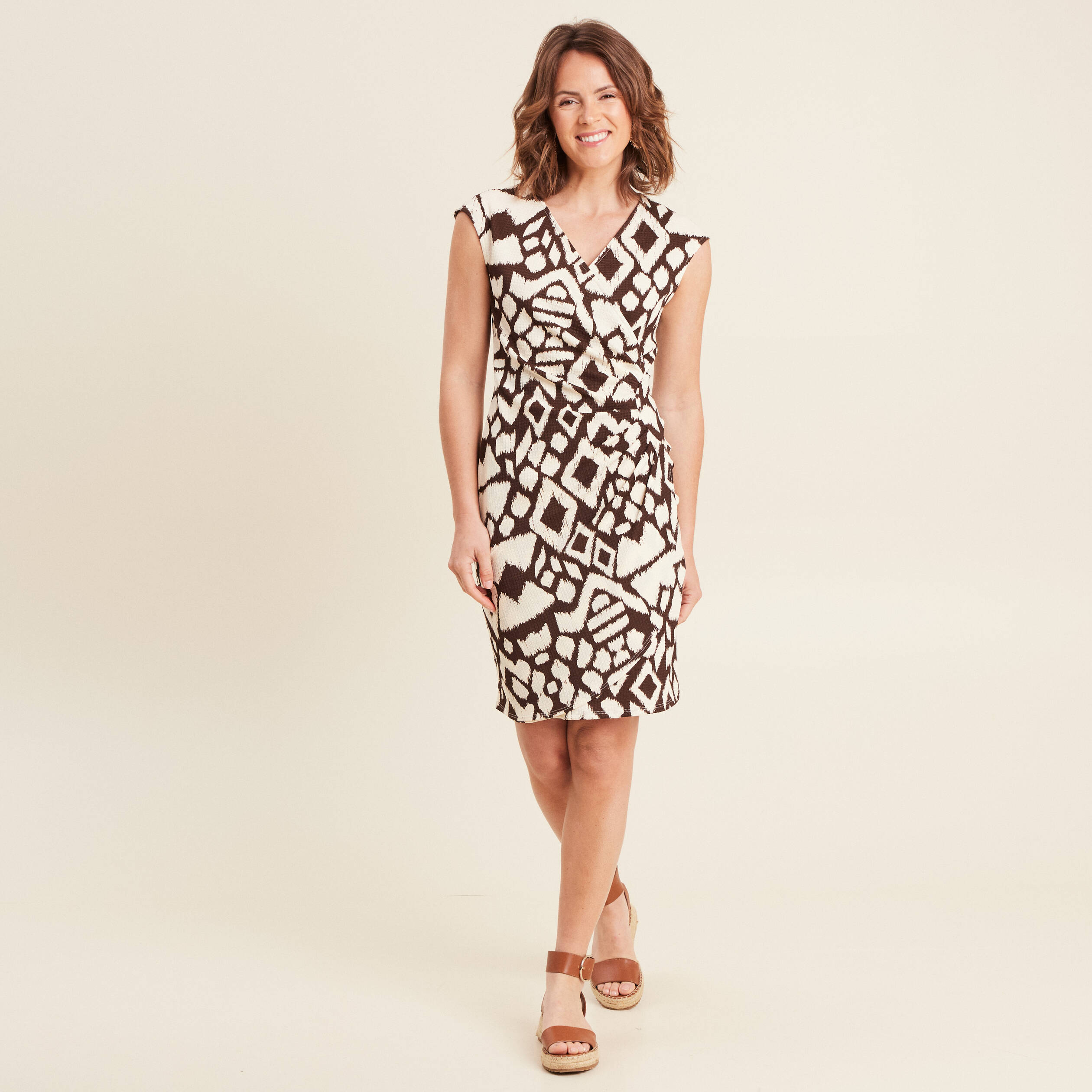 robe ajustee courte marron femme Robe ajustée courte marron femme