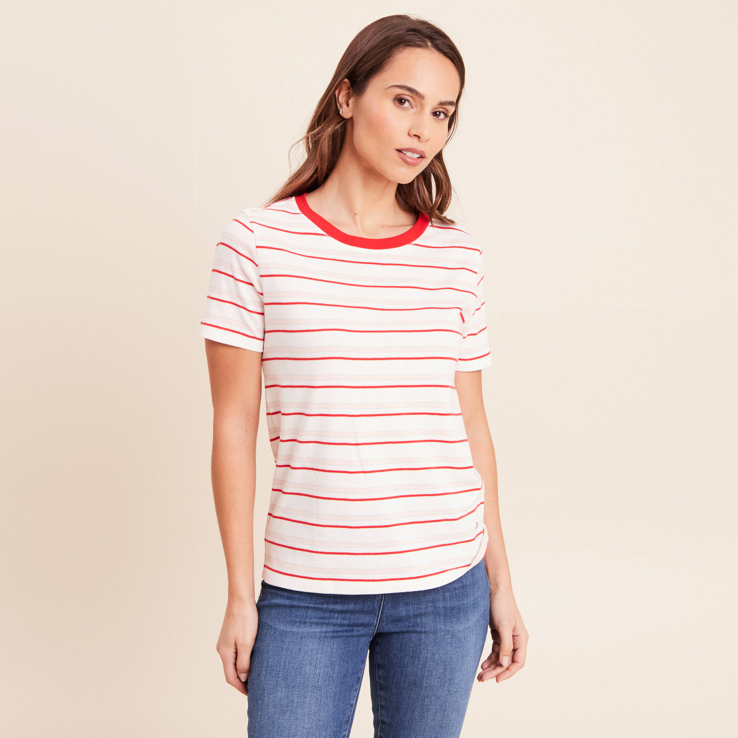 T-shirt manches courtes rose femme