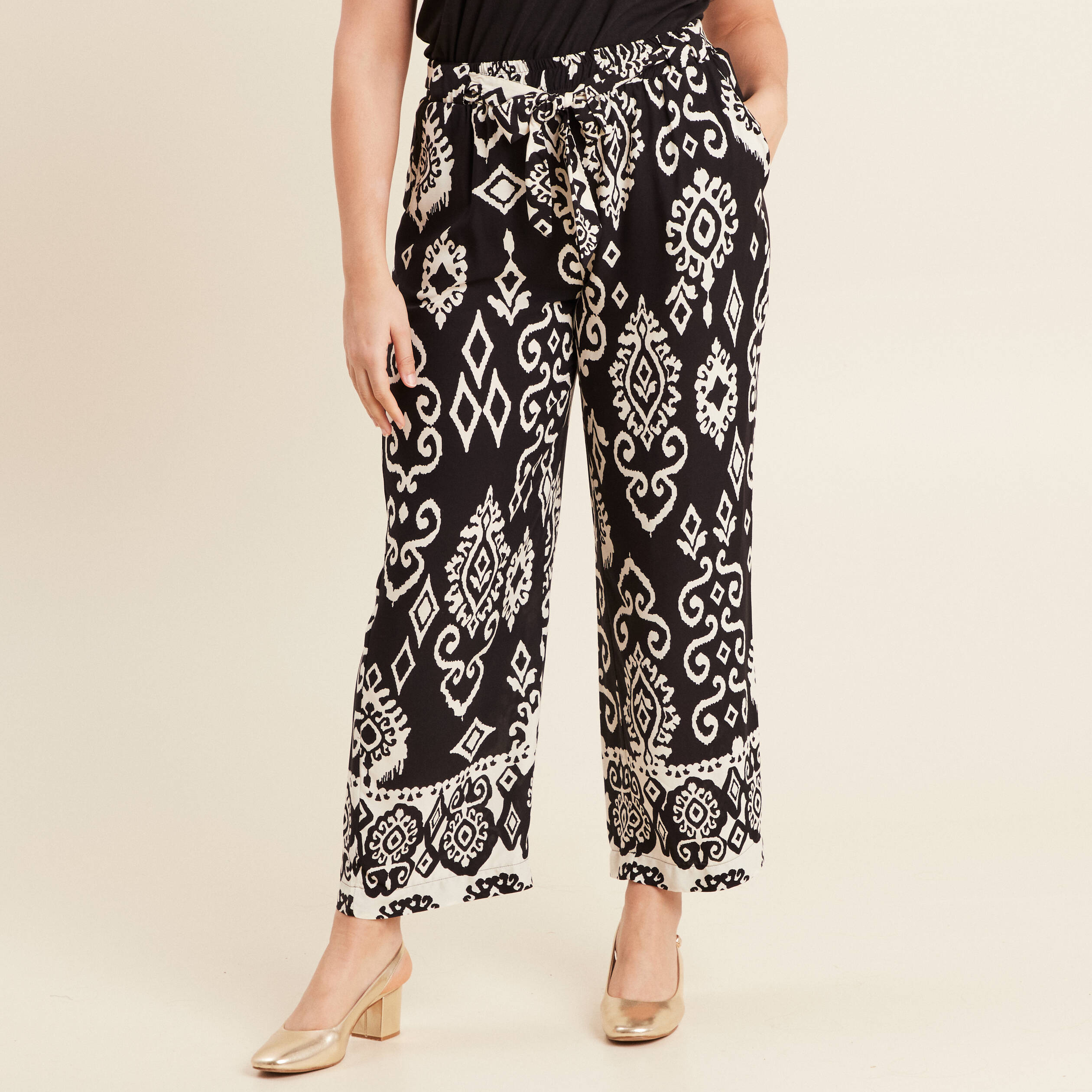 pantalon flou noir femme Pantalon flou noir femme