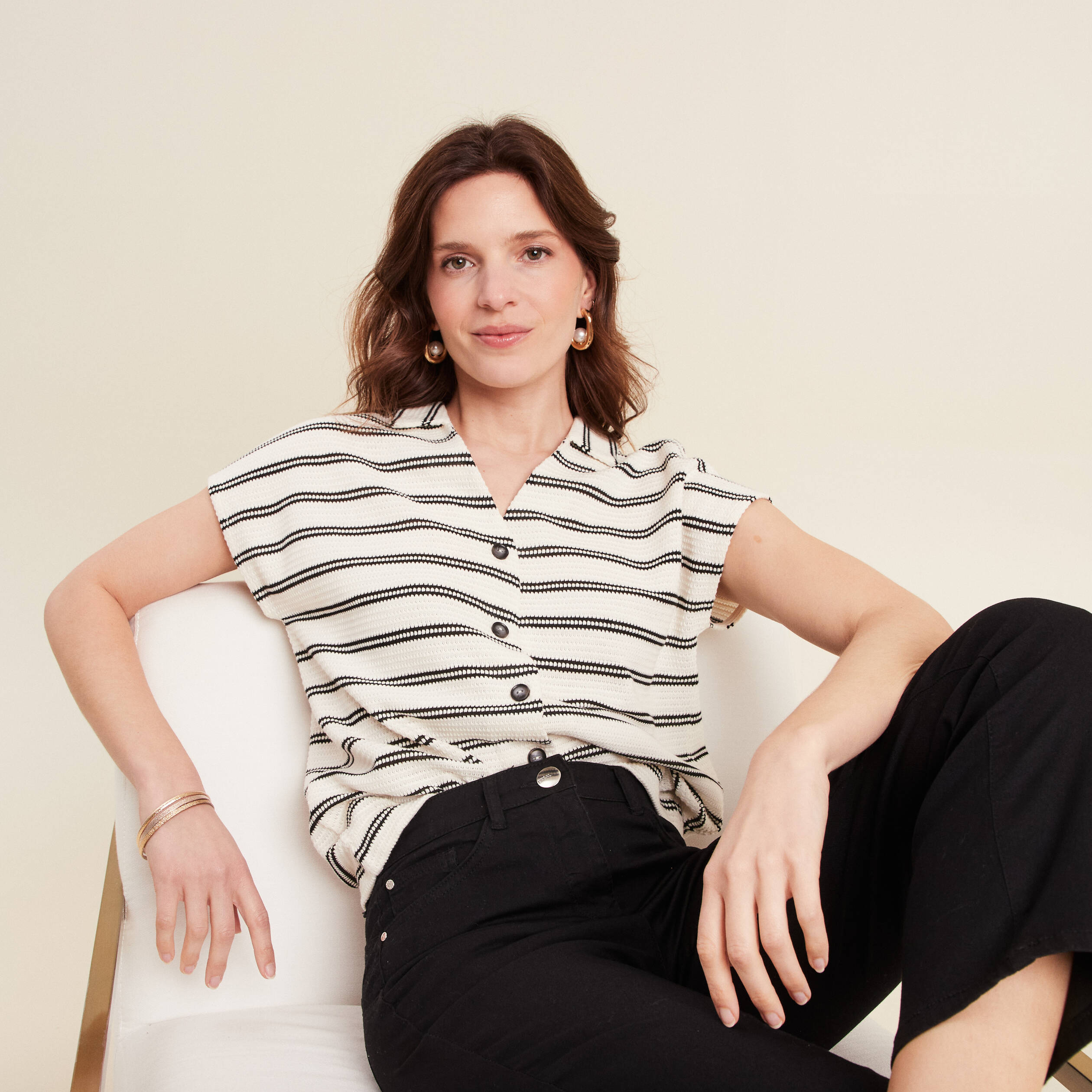 blouse manches courtes blanc femme Blouse manches courtes blanc femme