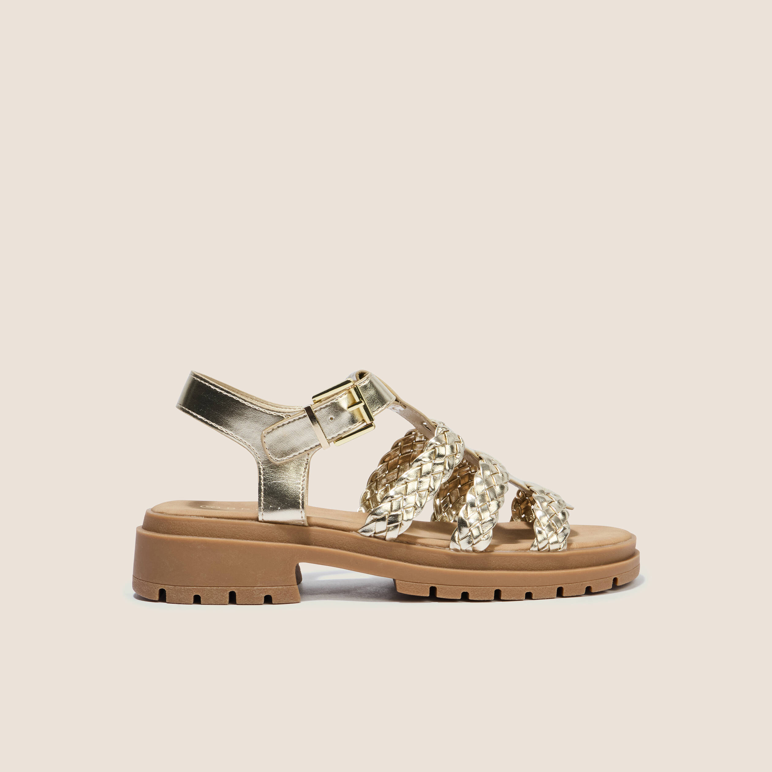 Sandales couleur or femme