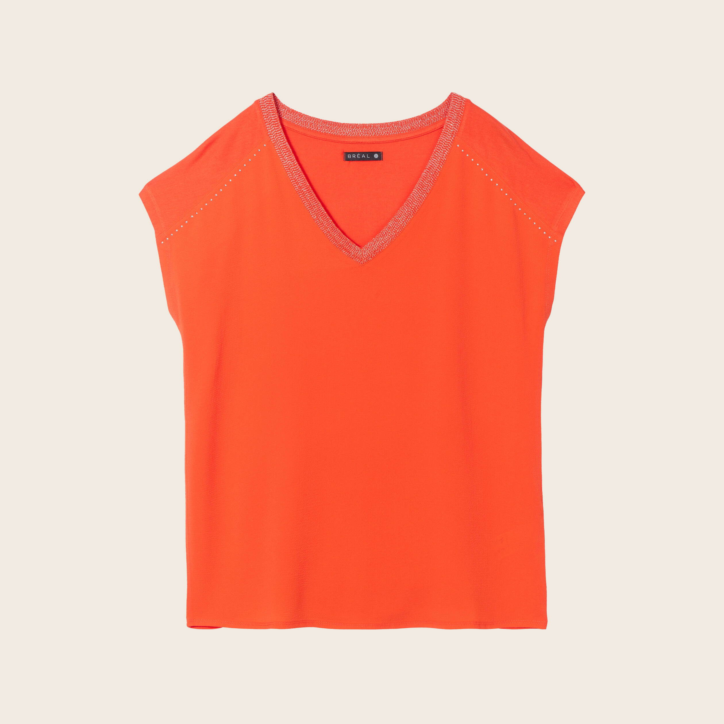 T-shirt manches courtes orange femme
