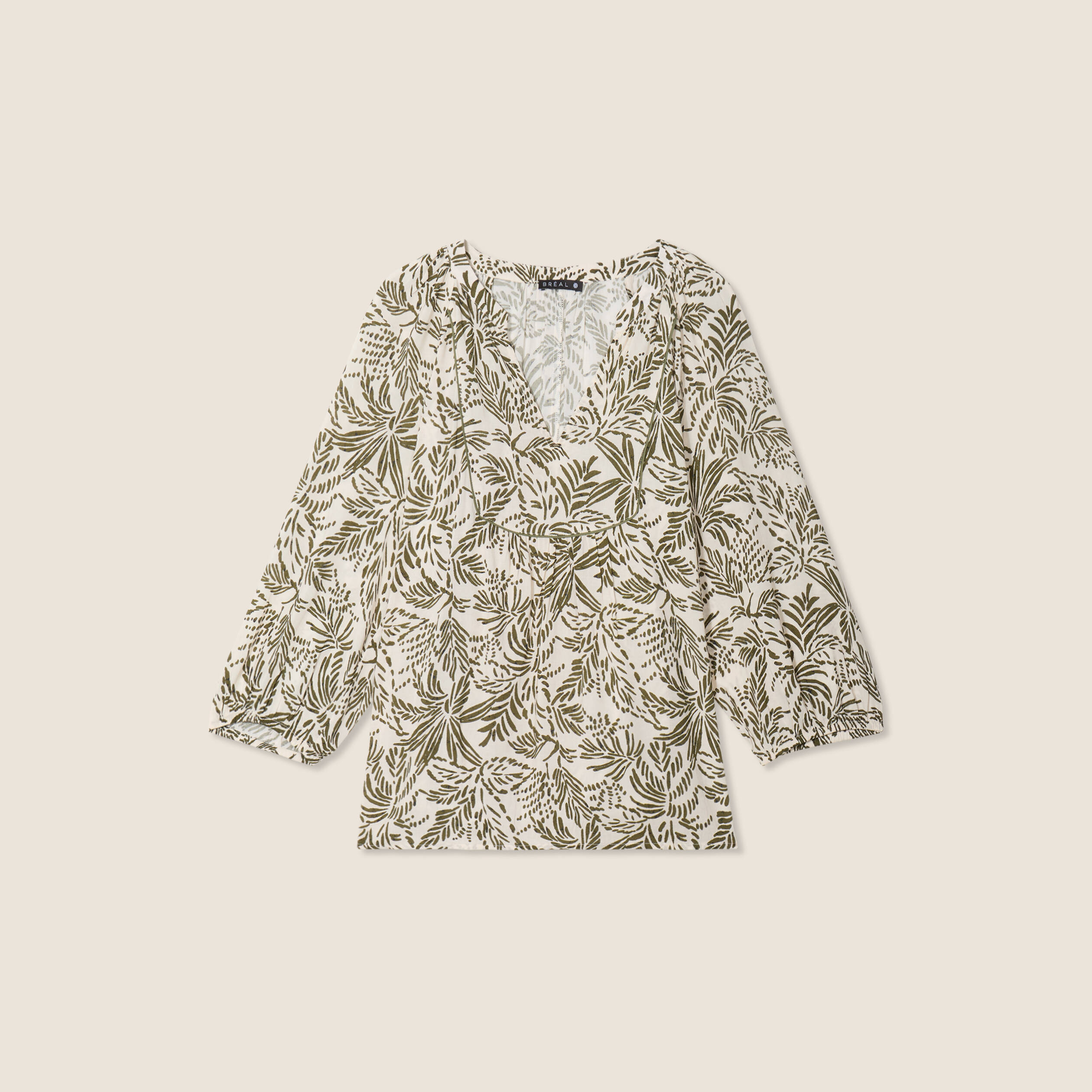 blouse manches 34 ecru femme Blouse manches 3/4 ecru femme