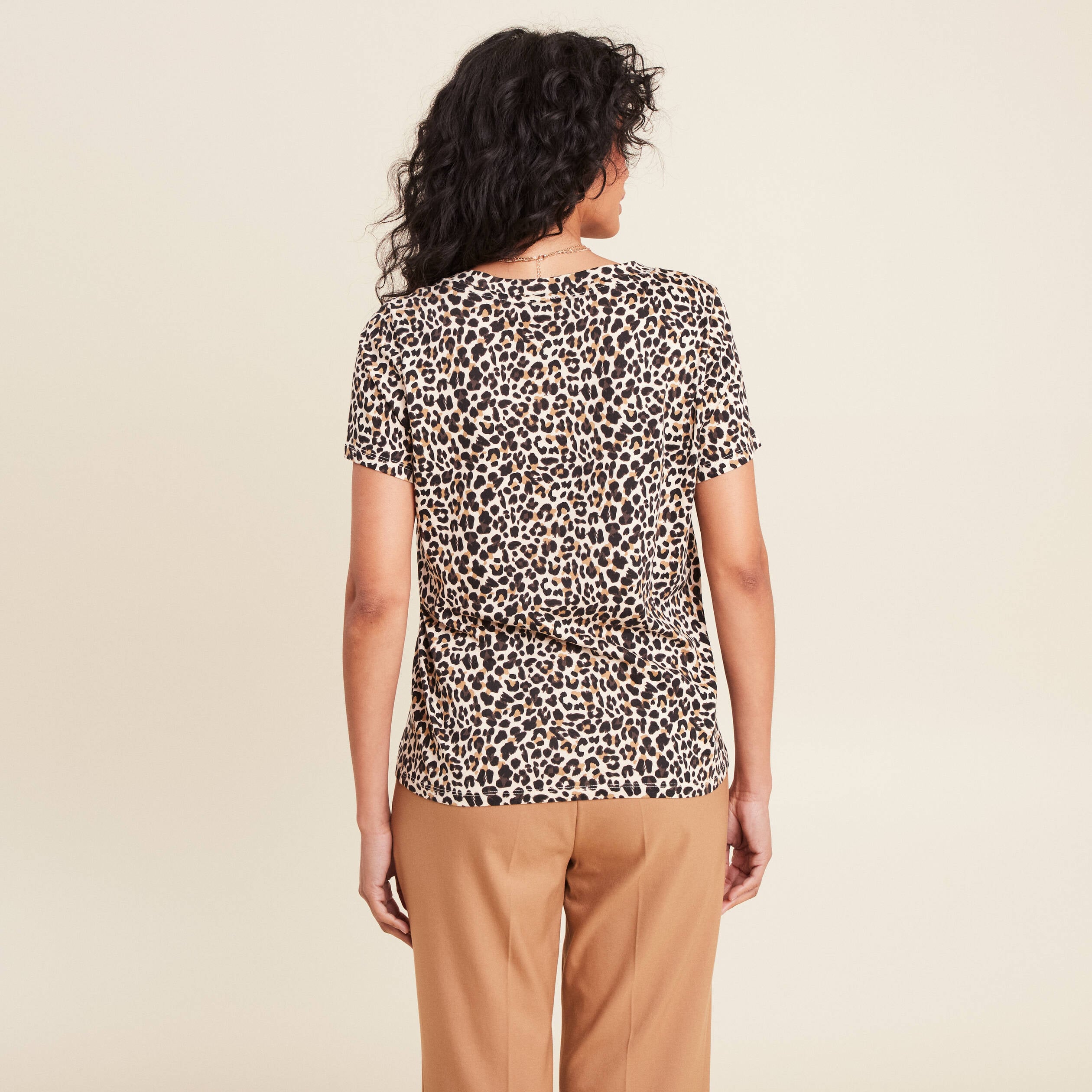 T-shirt manches courtes beige femme