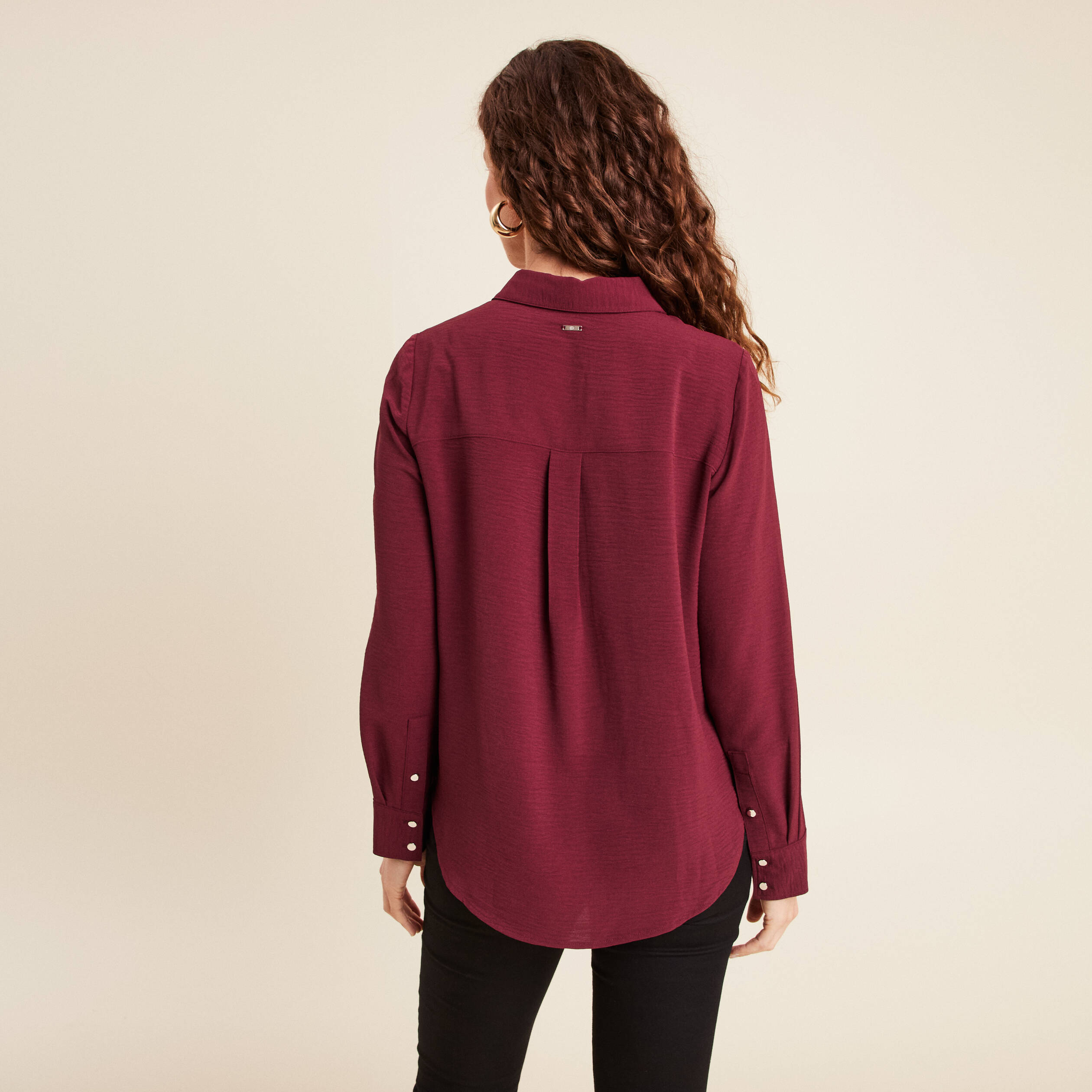 chemise manches longues bordeaux femme Chemise manches longues bordeaux femme