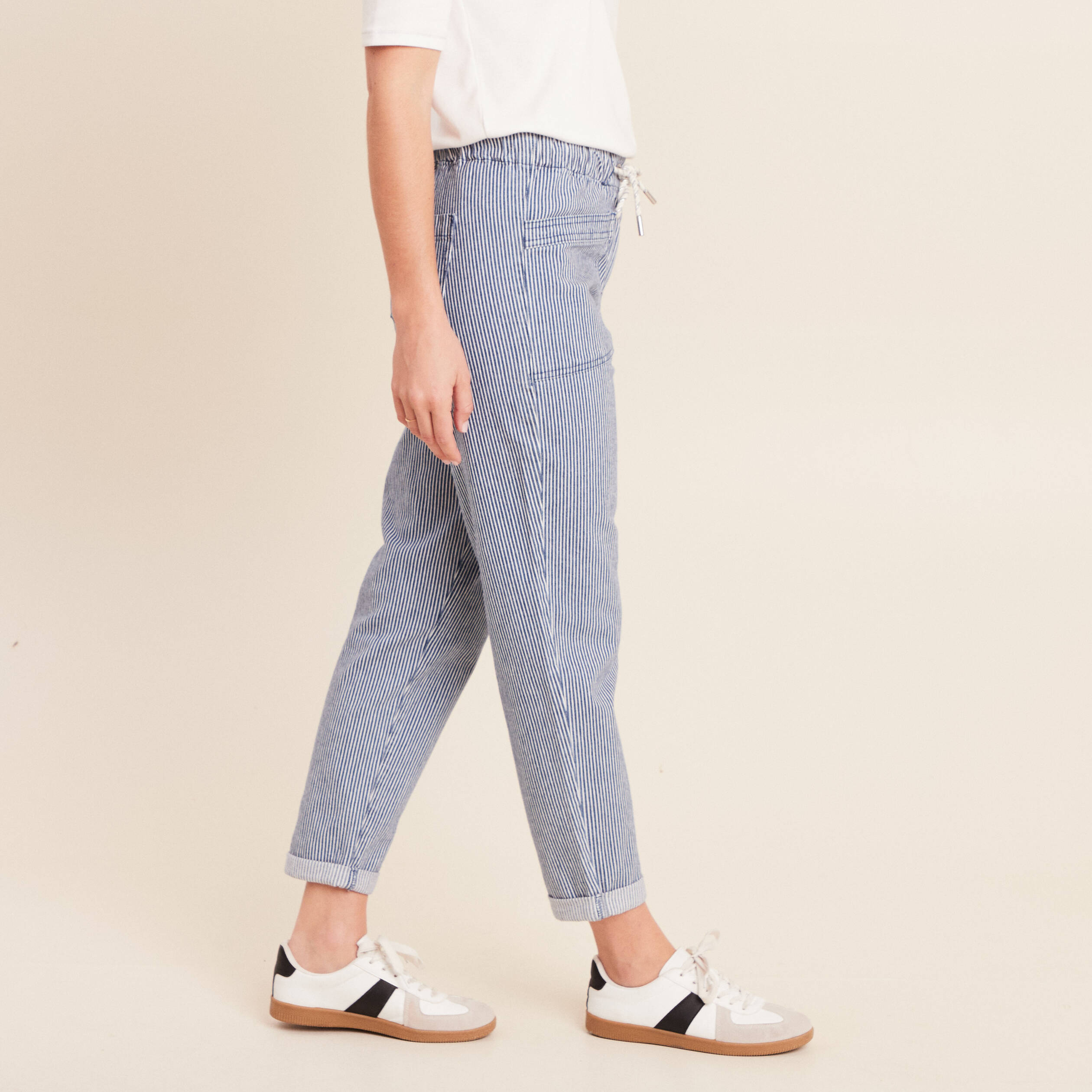Jean coupe mom 7/8&egrave;me bleu femme