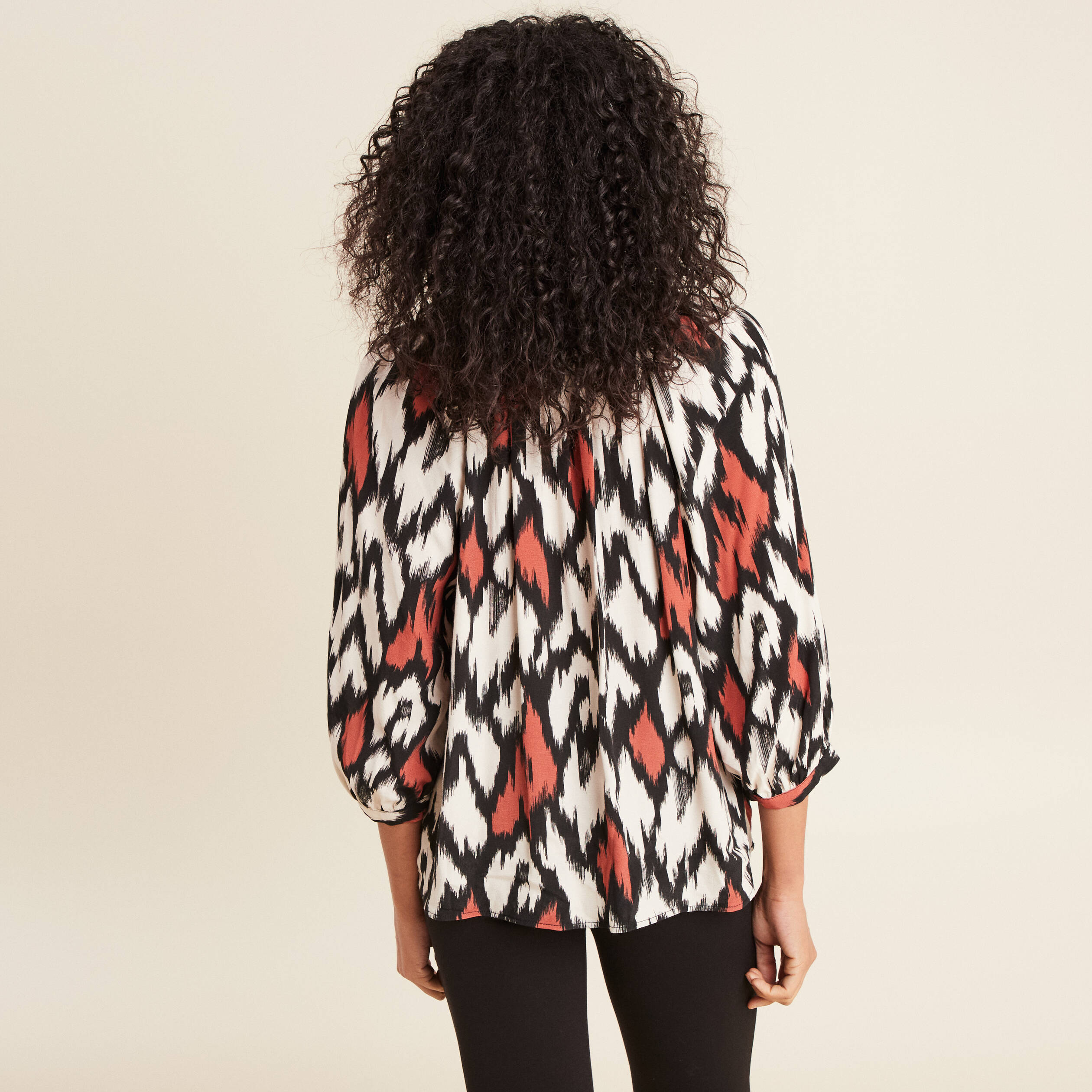 blouse manches 34 orange femme Blouse manches 3/4 orange femme