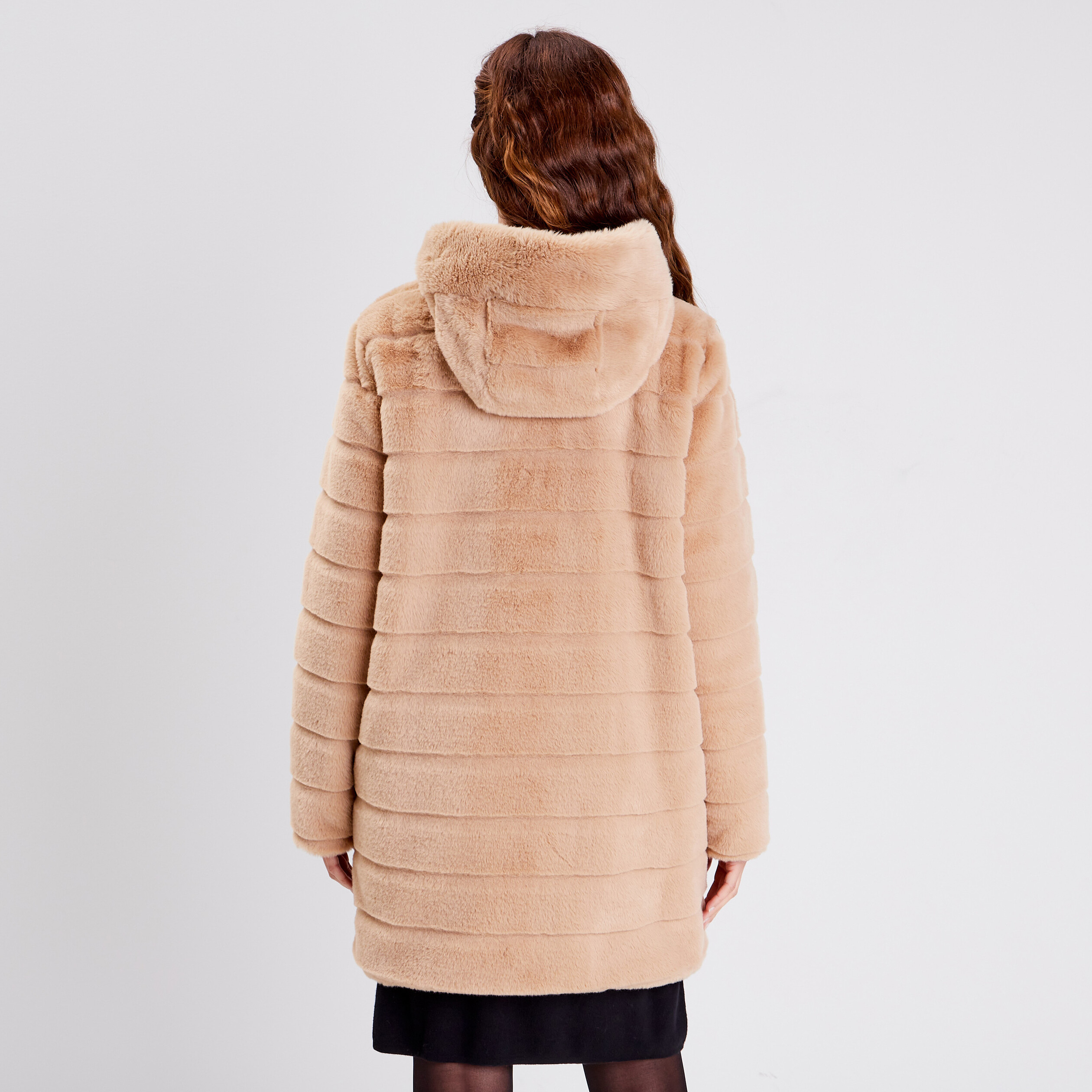 Doudoune droite r?�versible beige femme | Vibs