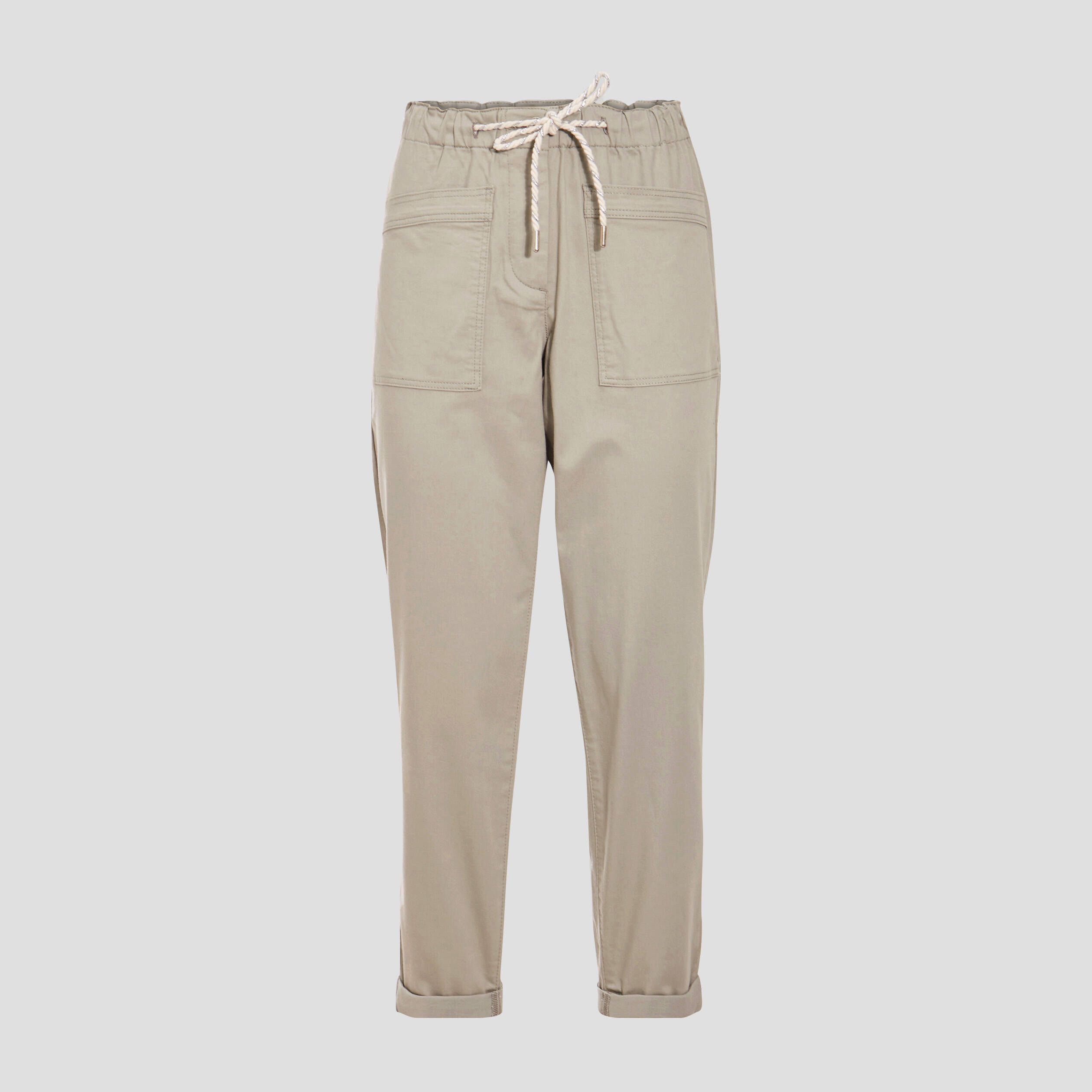 Pantalon flou à coulisse vert clair femme