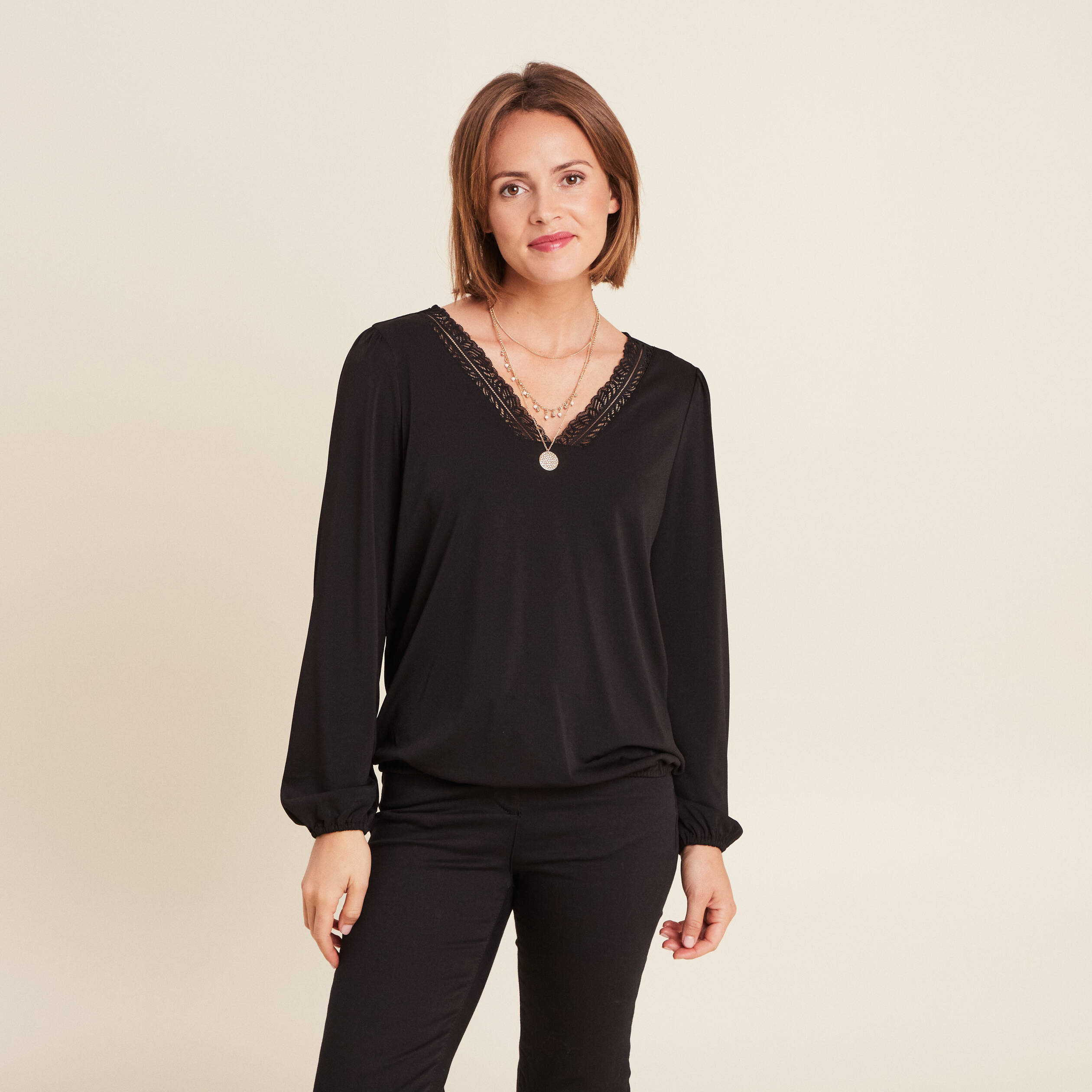 blouse manches longues noir femme Blouse manches longues noir femme