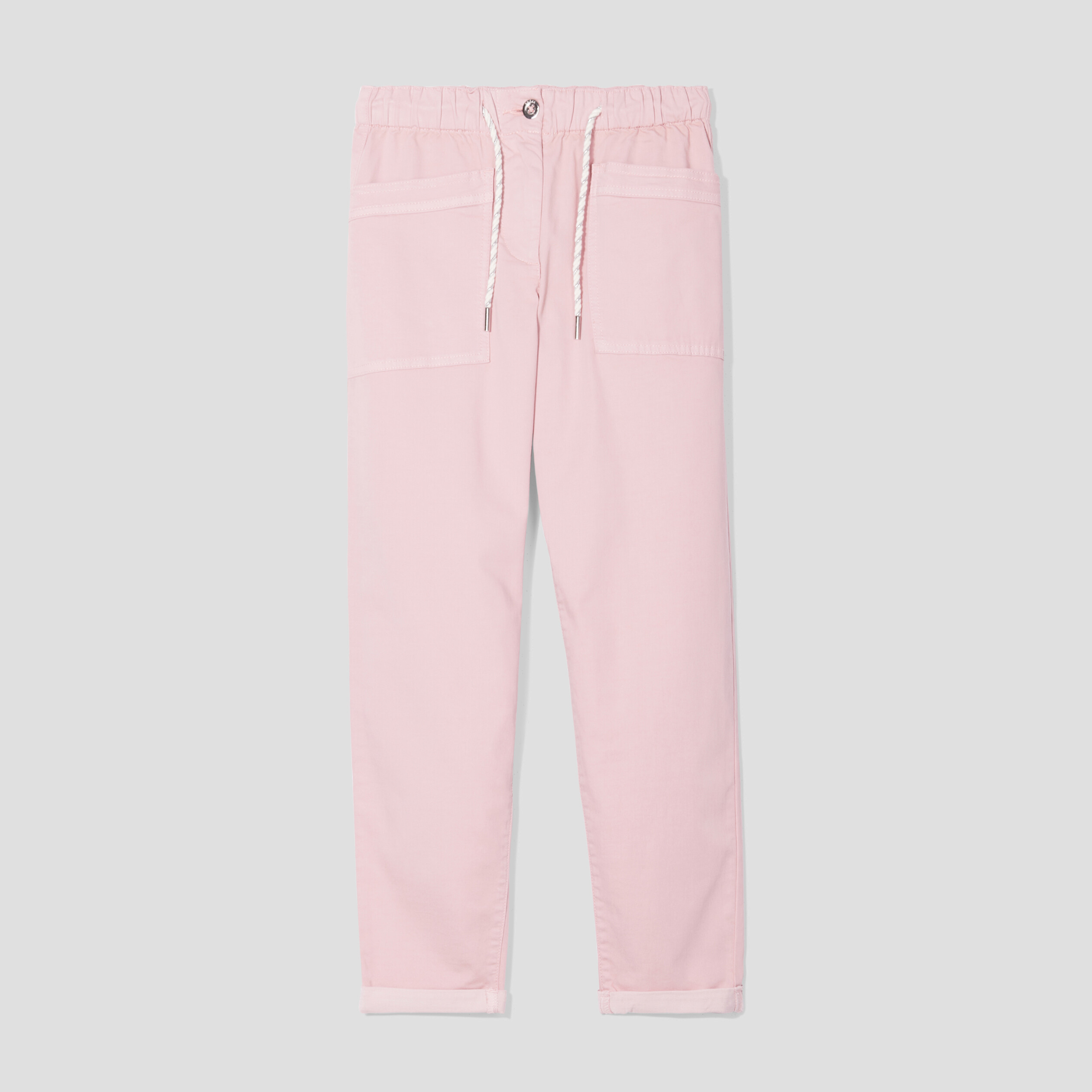 Pantalon coupe mom 7/8&egrave;me rose pastel femme