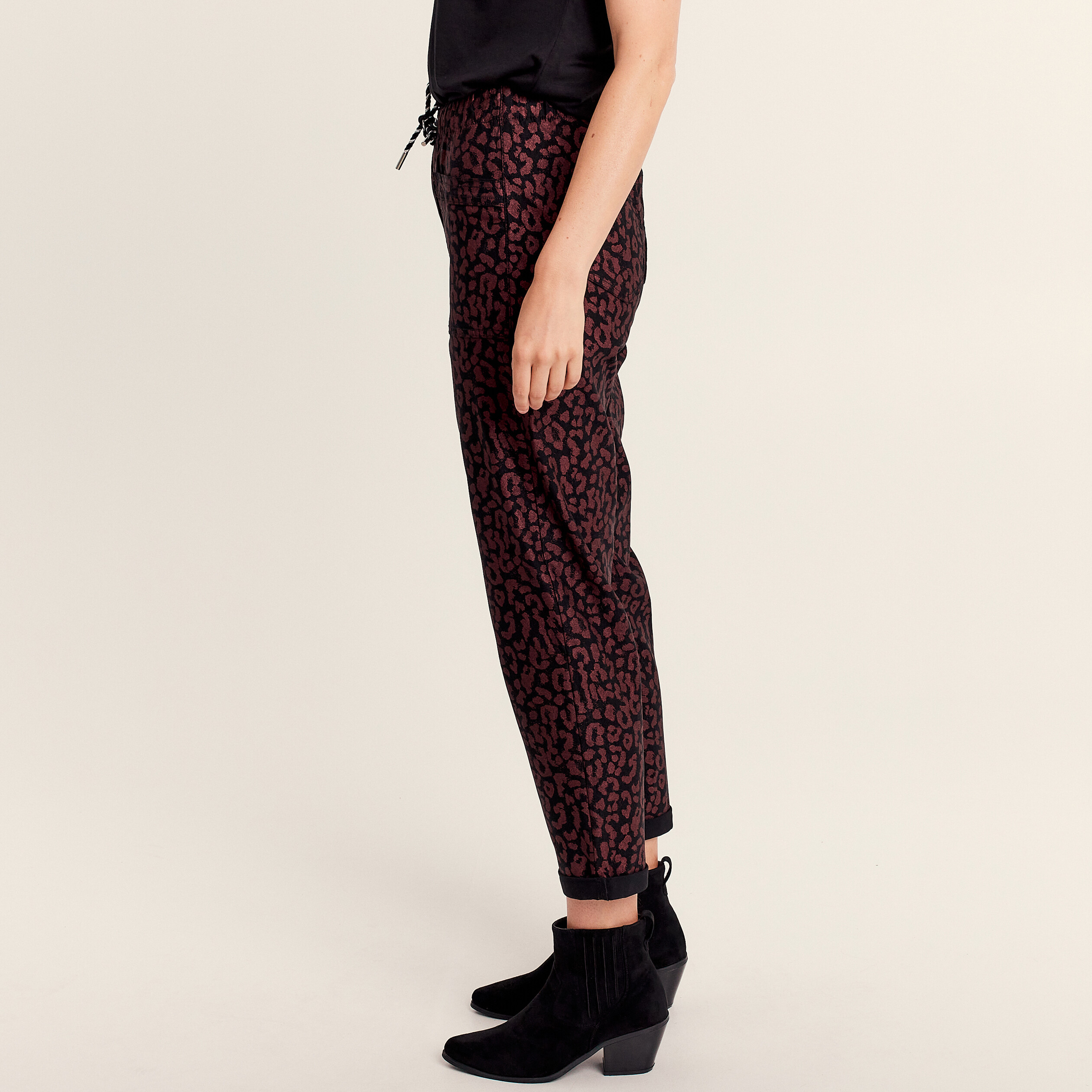 Pantalon décontracté prune femme