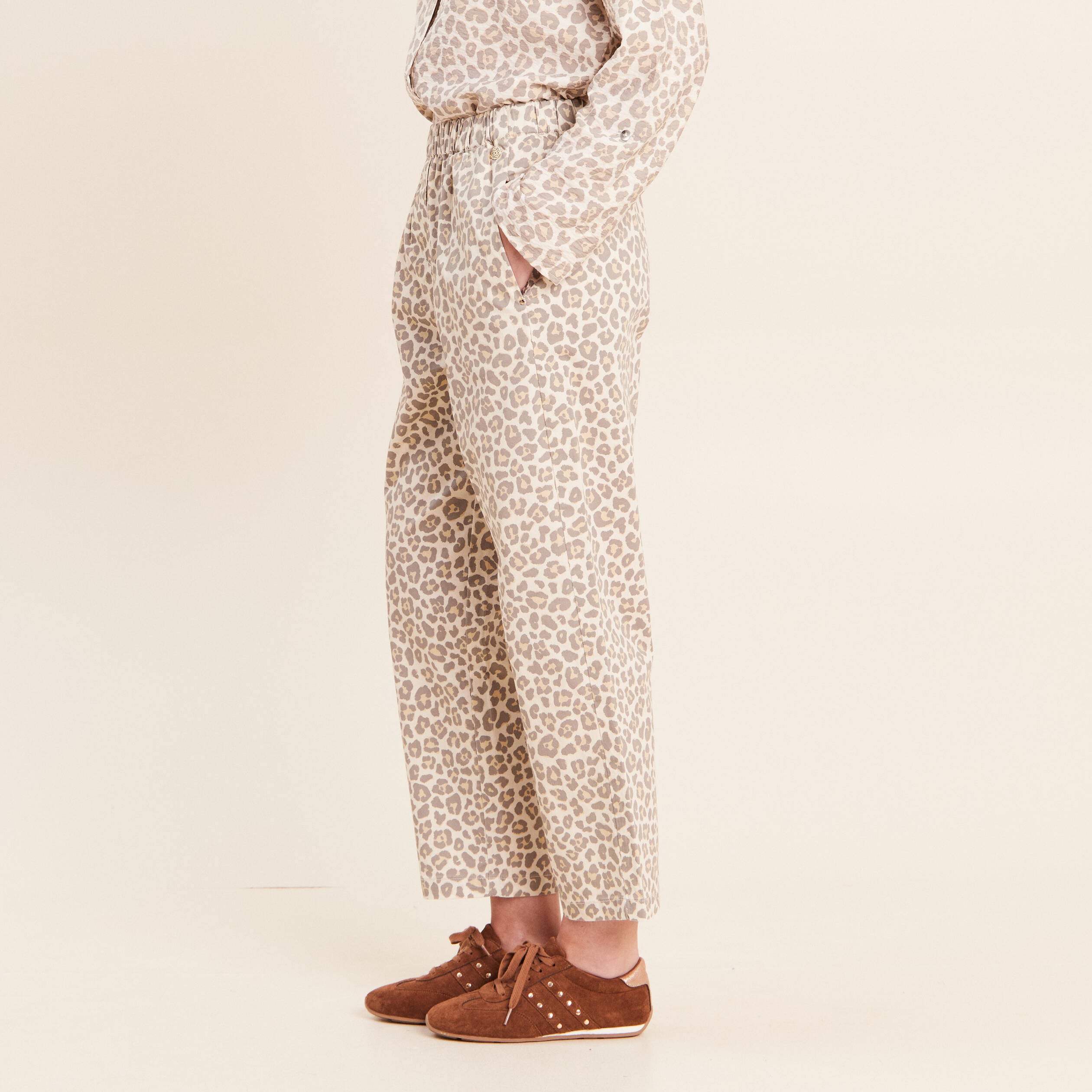 Pantalon mom blanc femme