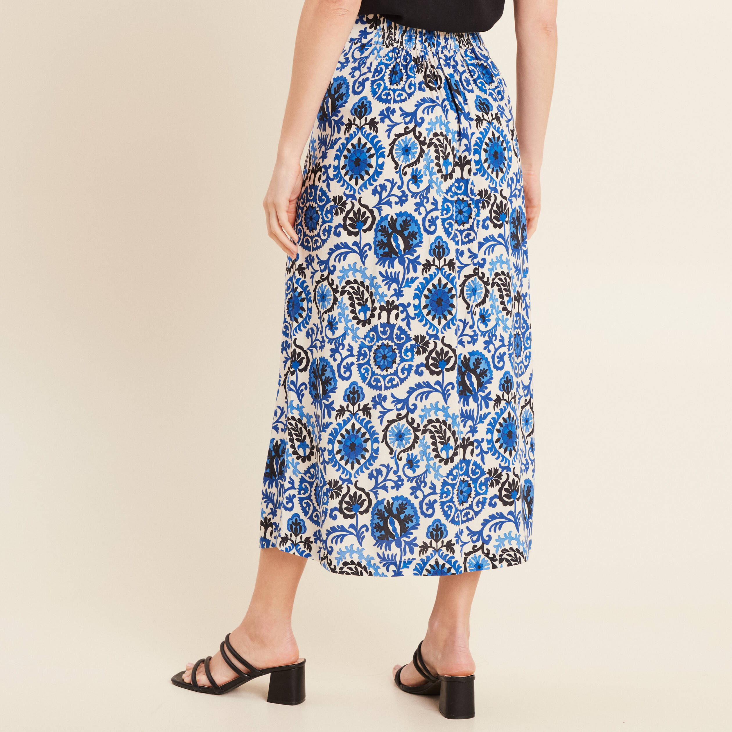 jupe fluide taille standard bleu femme Jupe fluide taille standard bleu femme