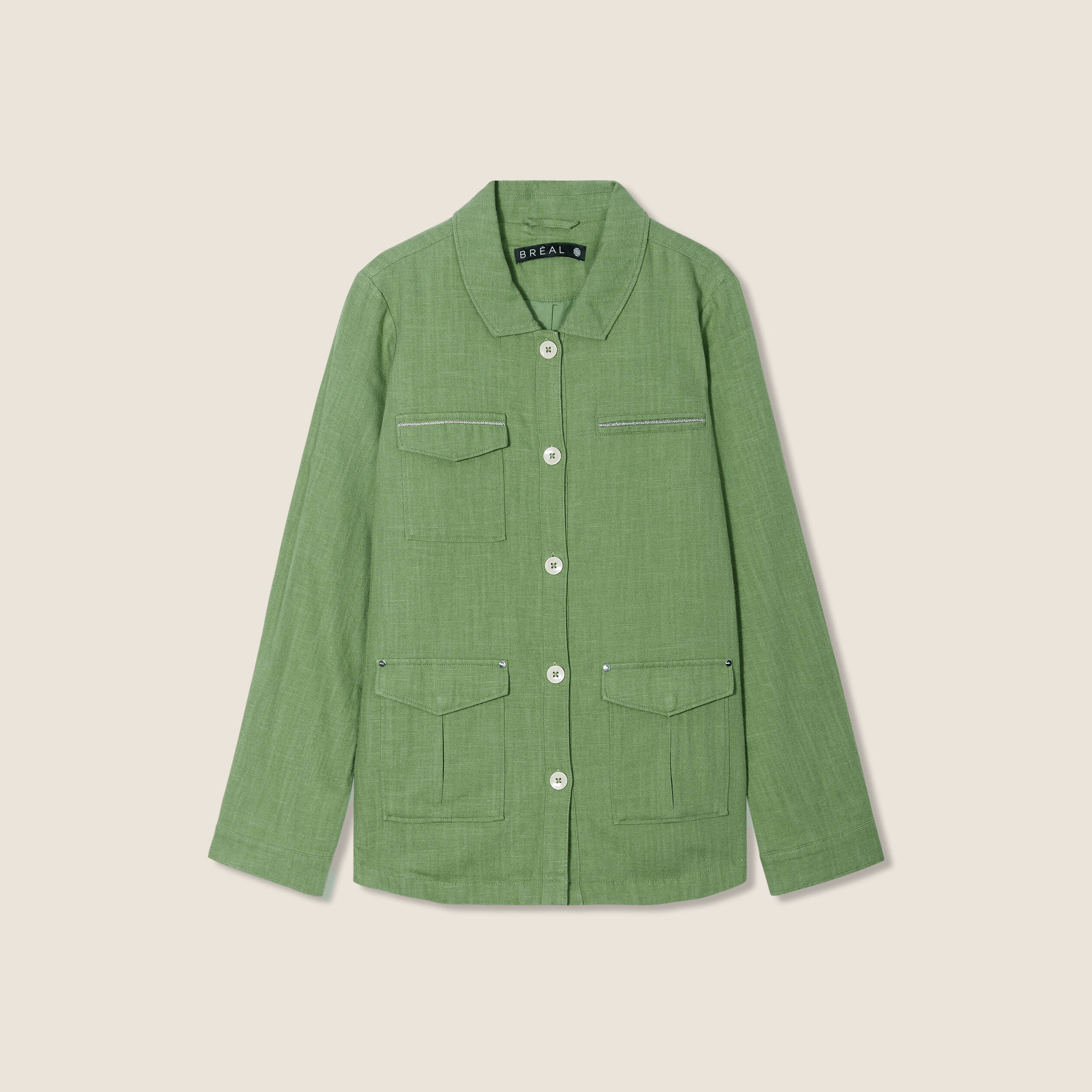 veste droite boutonnee vert femme Veste droite boutonnée vert femme