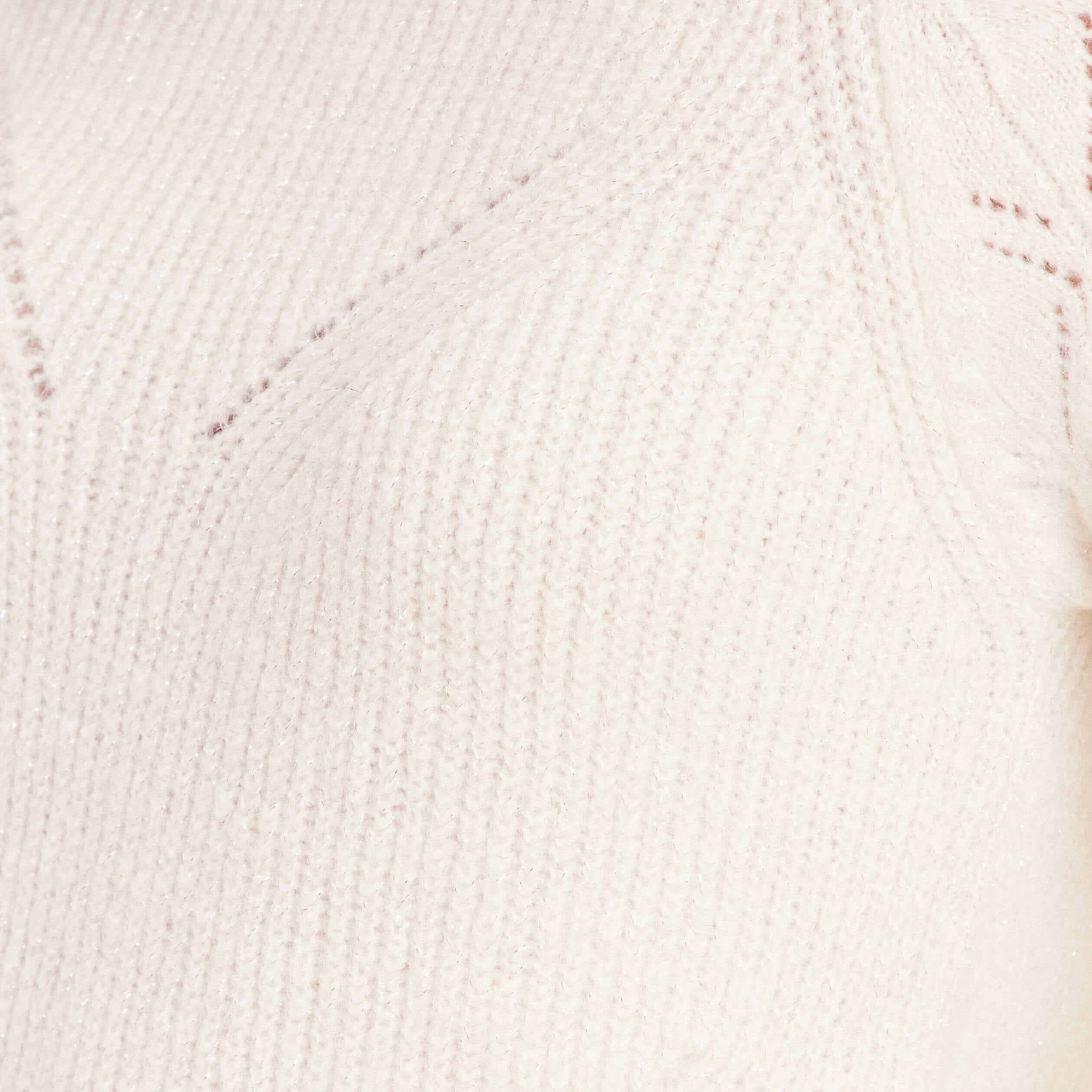 Pull col montant manches longues ecru femme