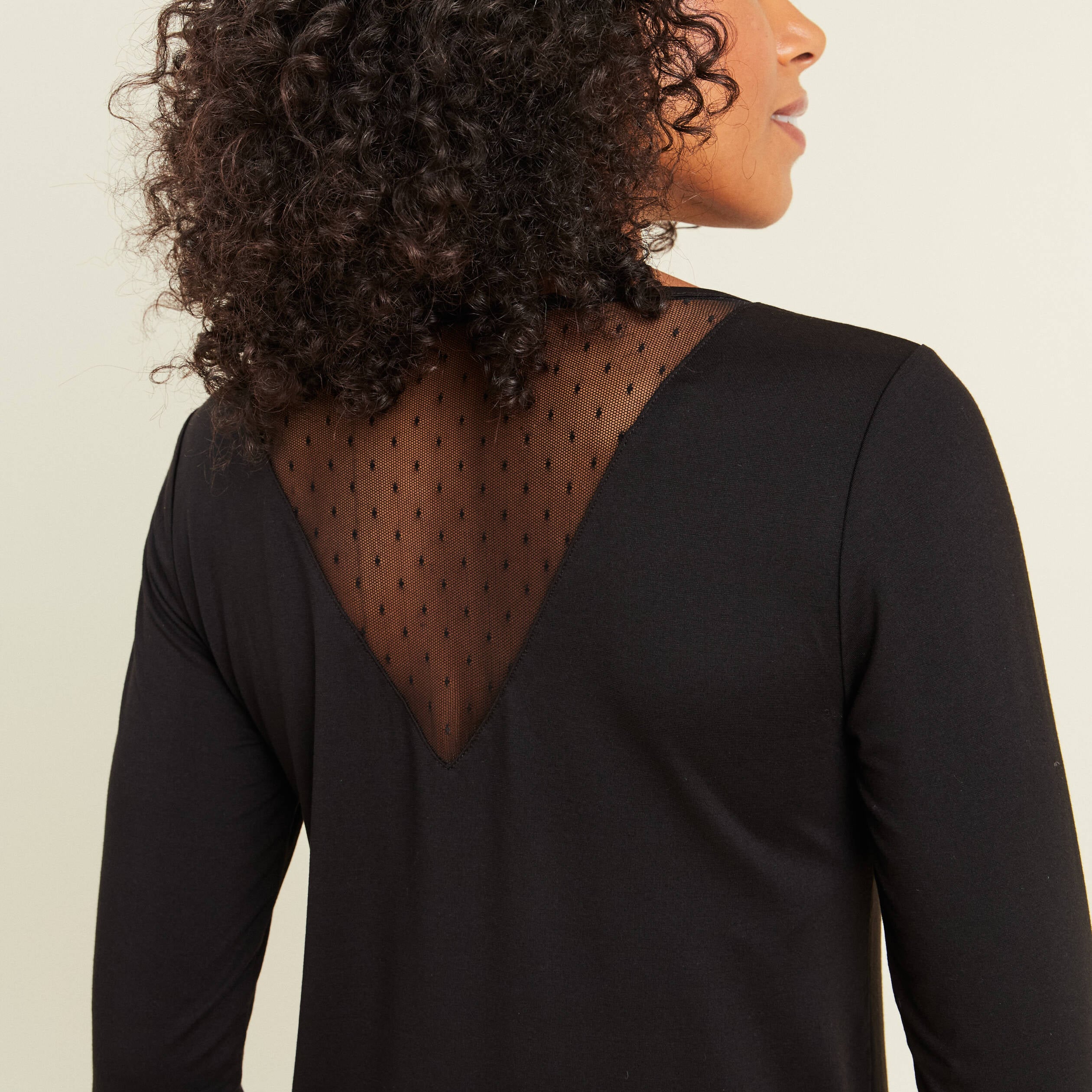 T-shirt manches longues noir femme