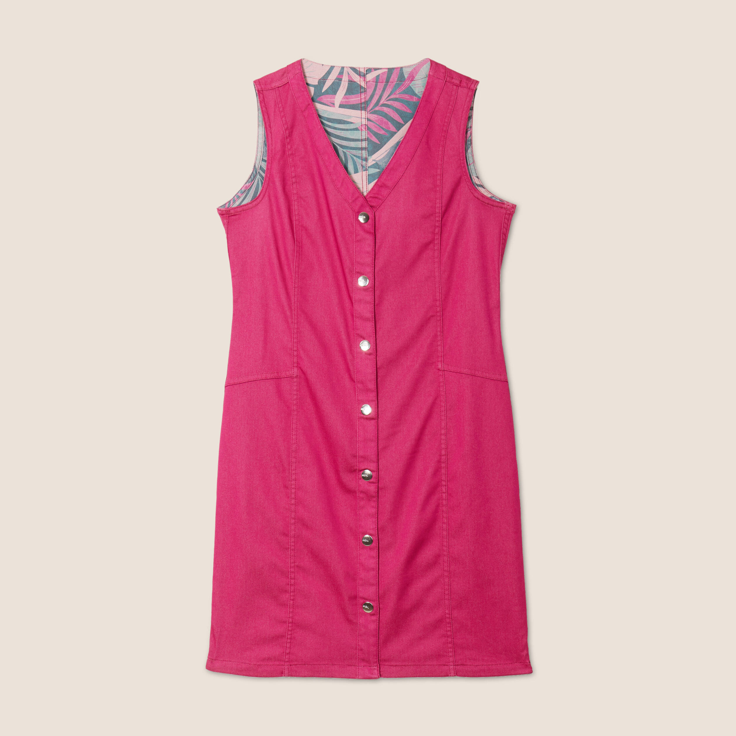 Robe fourreau r&eacute;versible rose fushia femme