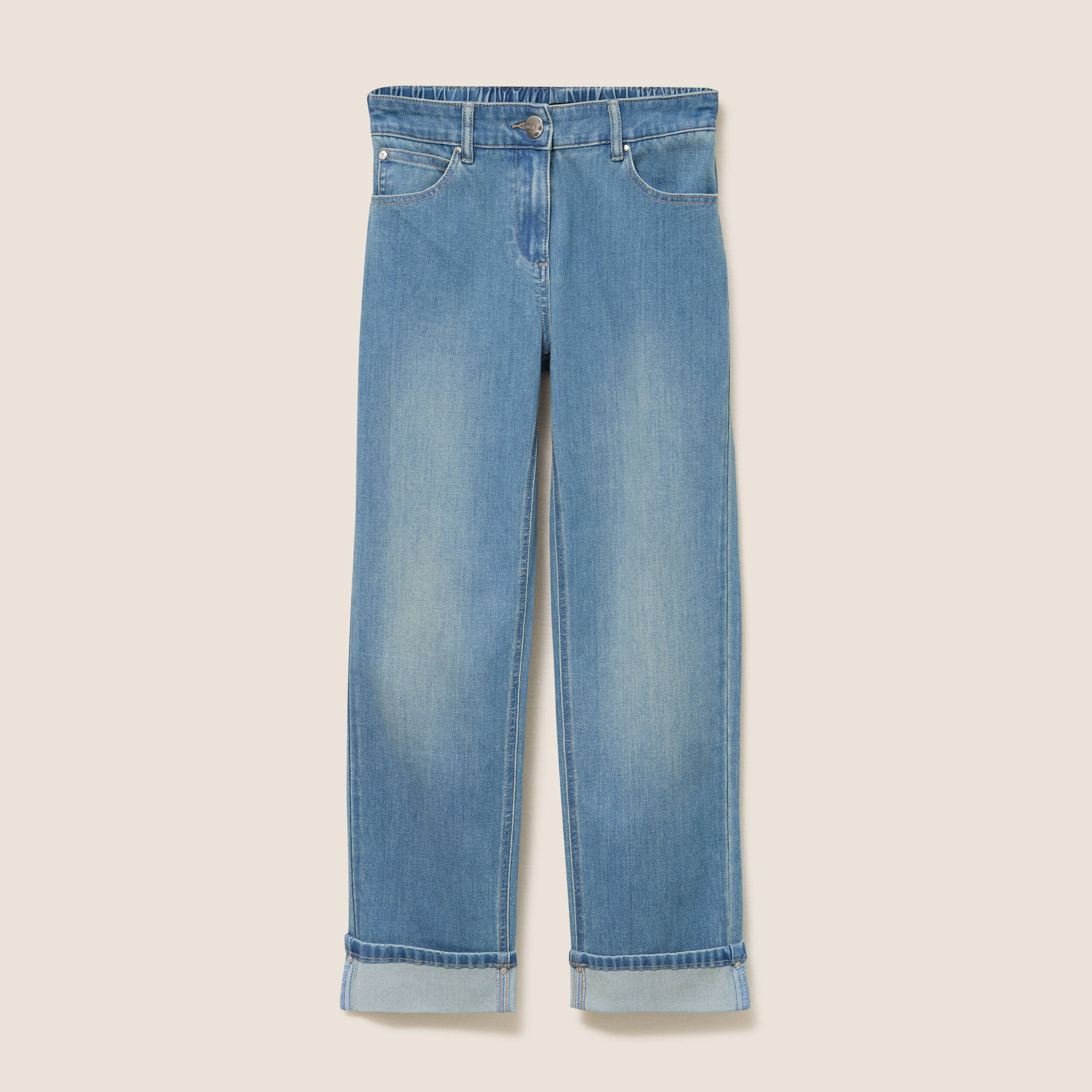 Jean coupe mom 7/8&egrave;me denim double stone femme