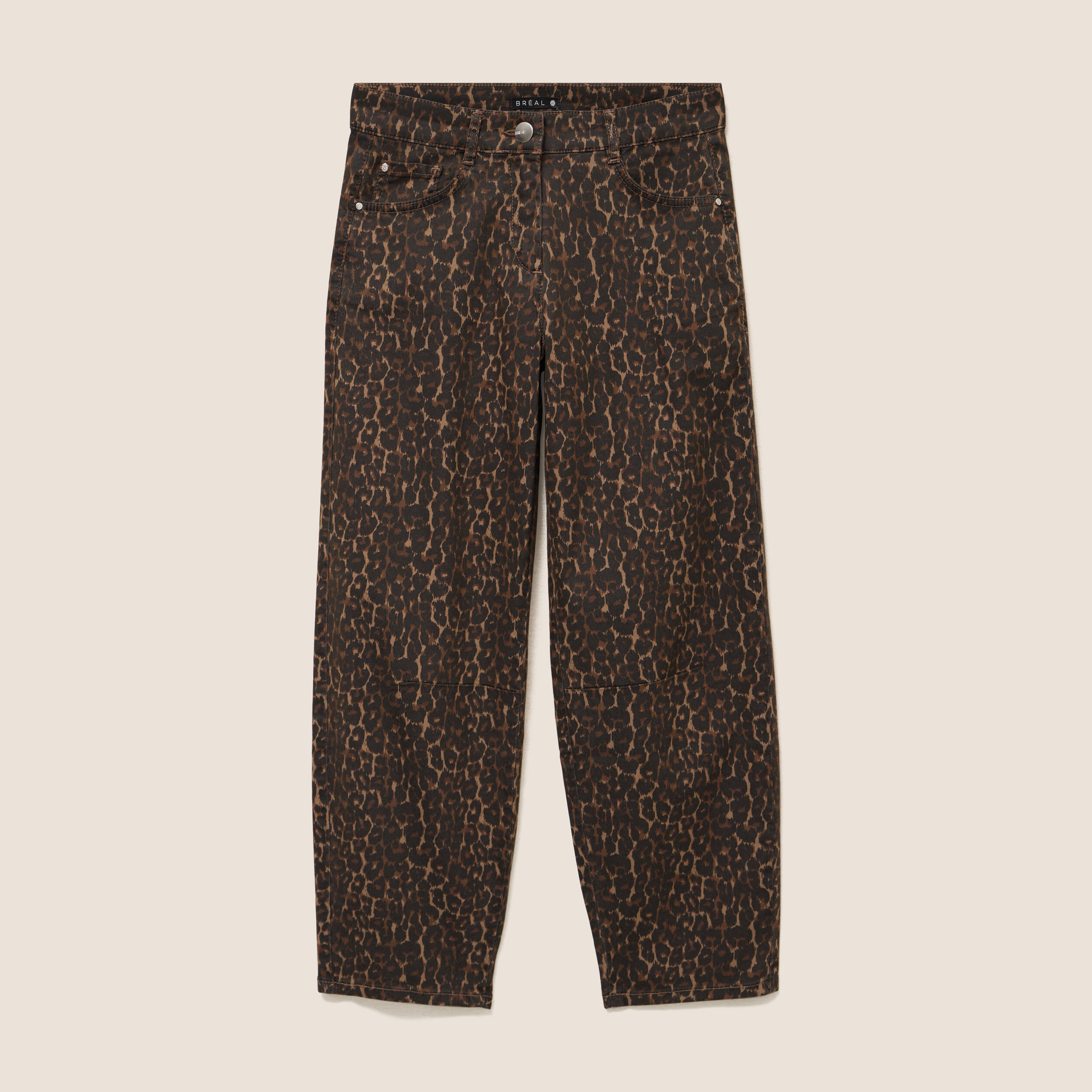 Pantalon magique Le L&eacute;ger coupe barrel marron cognac femme