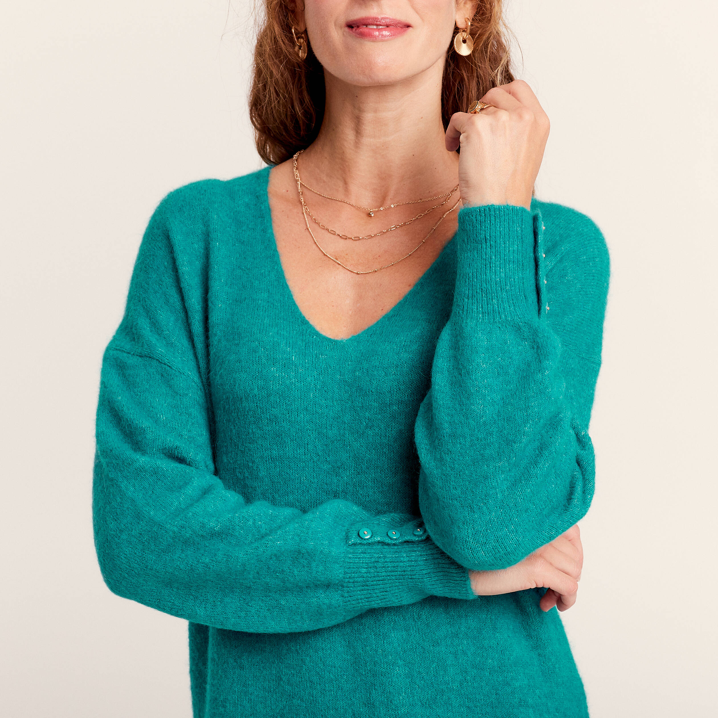 Robe pull col en v best sale