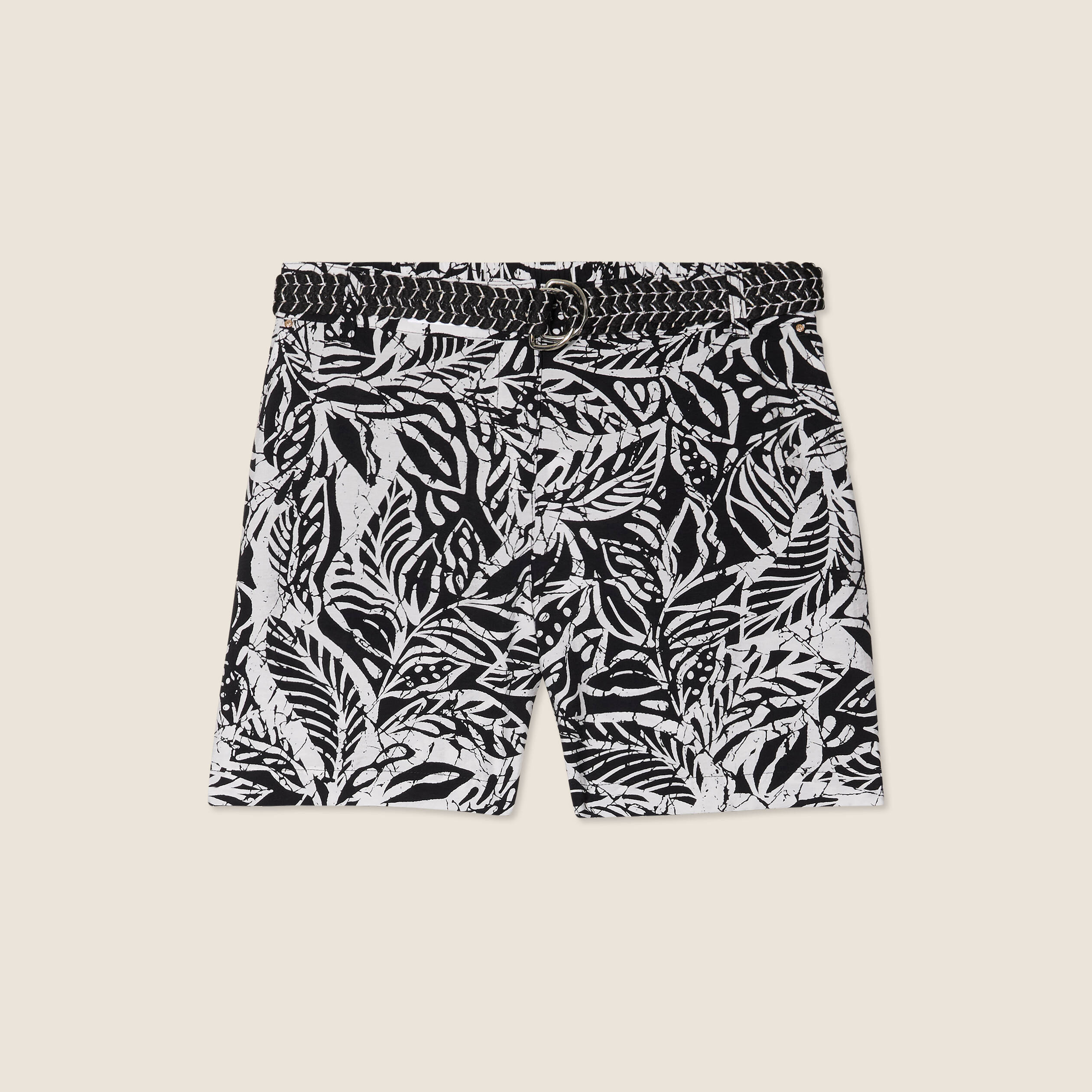 short droit ceinture noir femme Short droit ceinturé noir femme