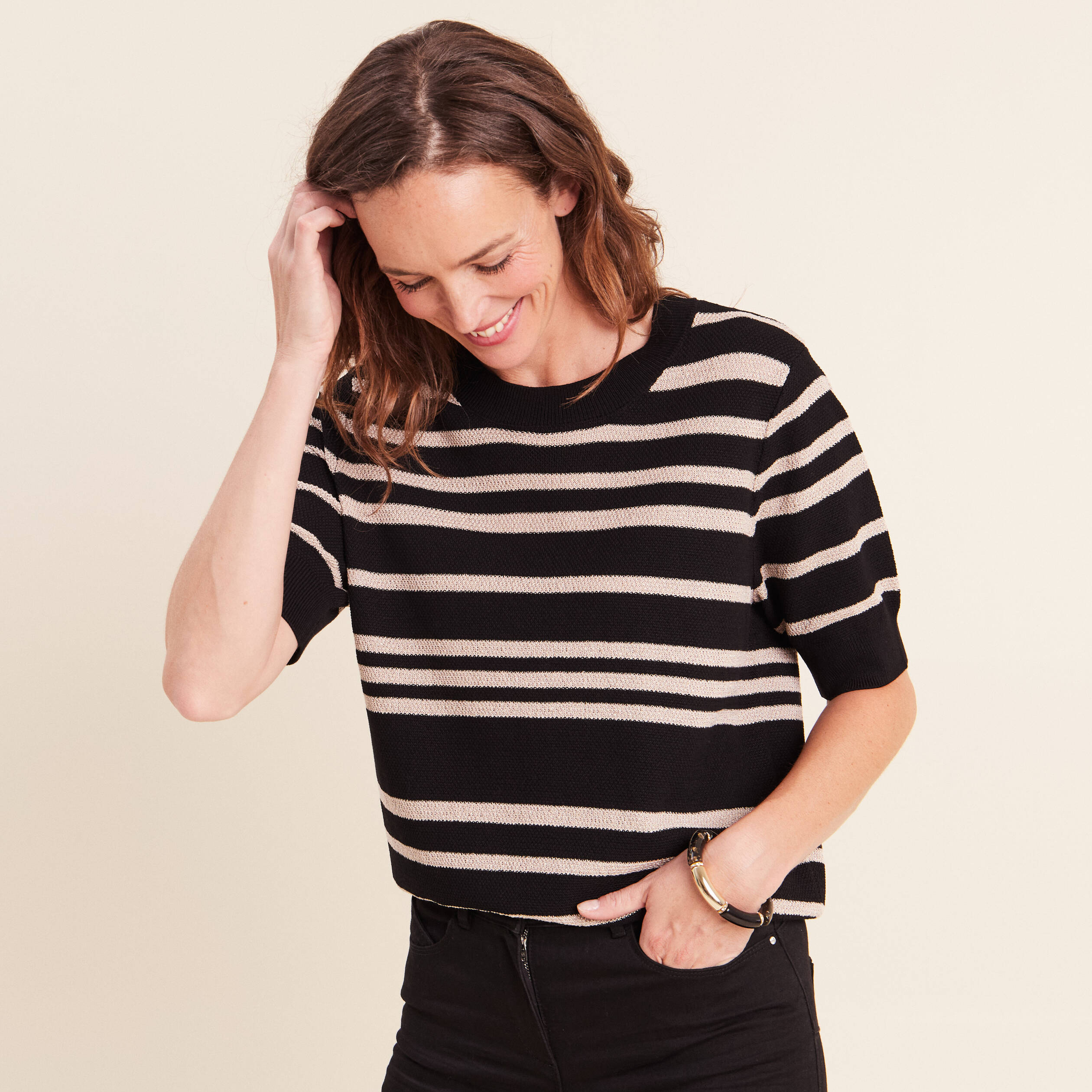 Pull noir femme