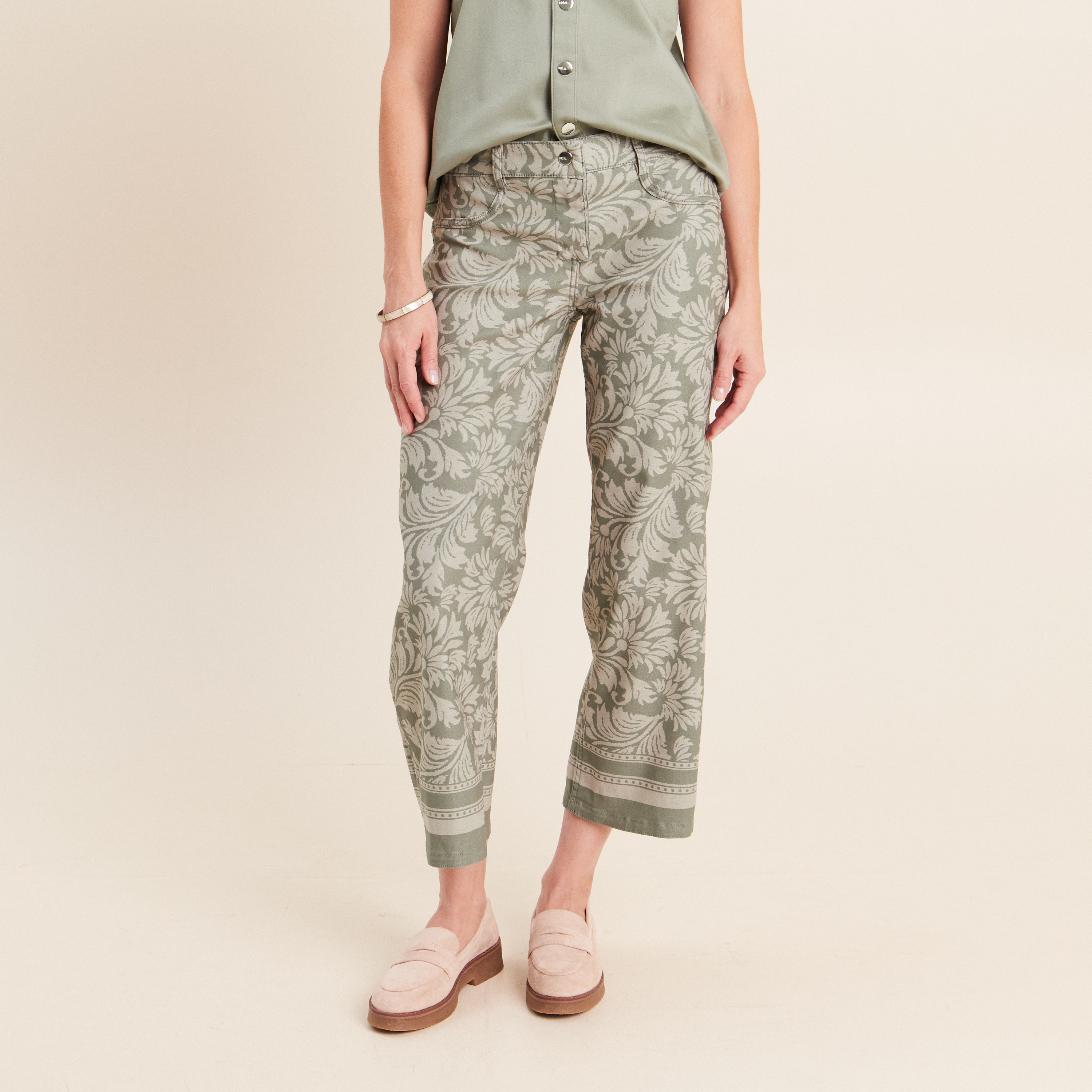 Pantalon r&eacute;versible gris femme
