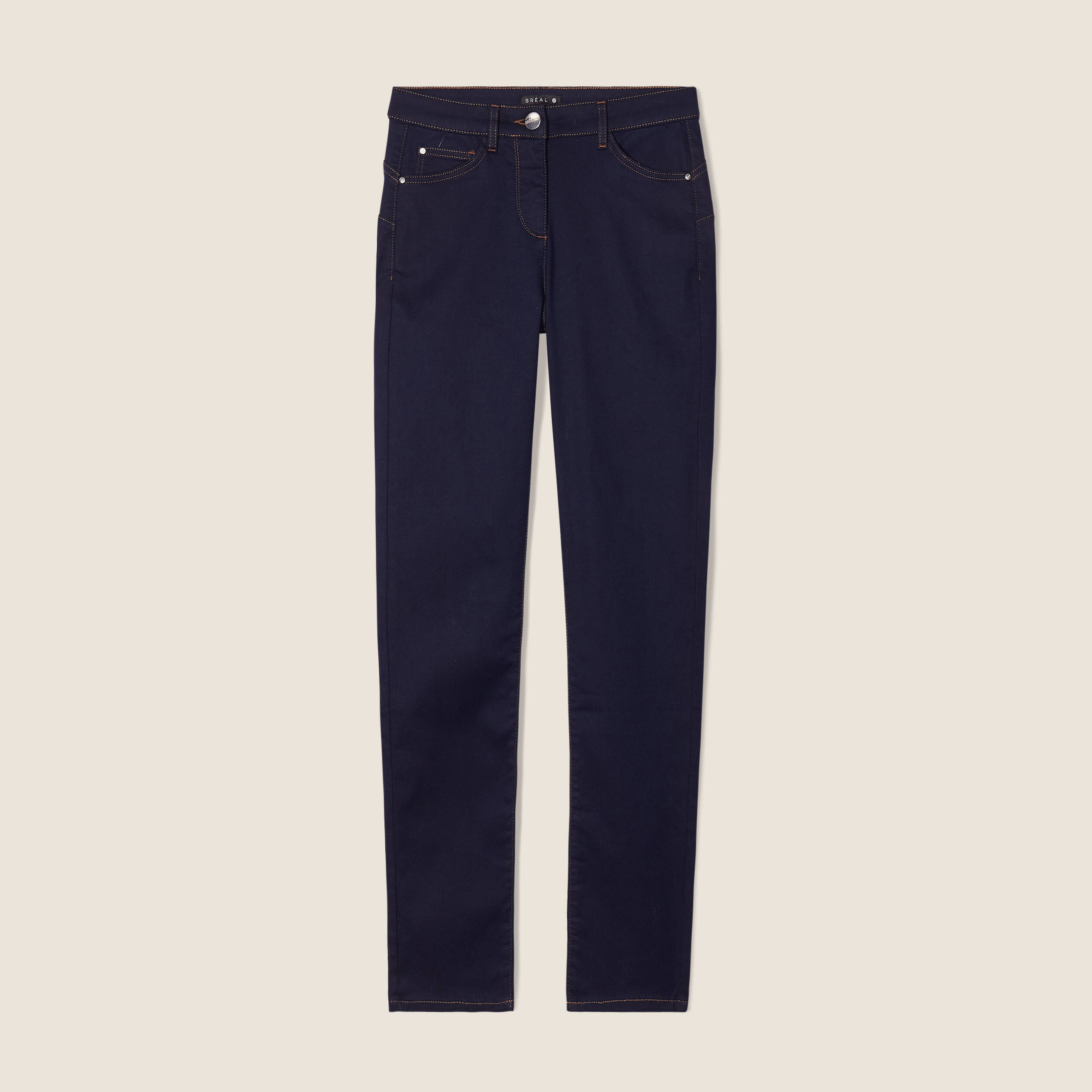 jeans leger taille haute long denim brut femme Jeans léger taille haute long denim brut femme