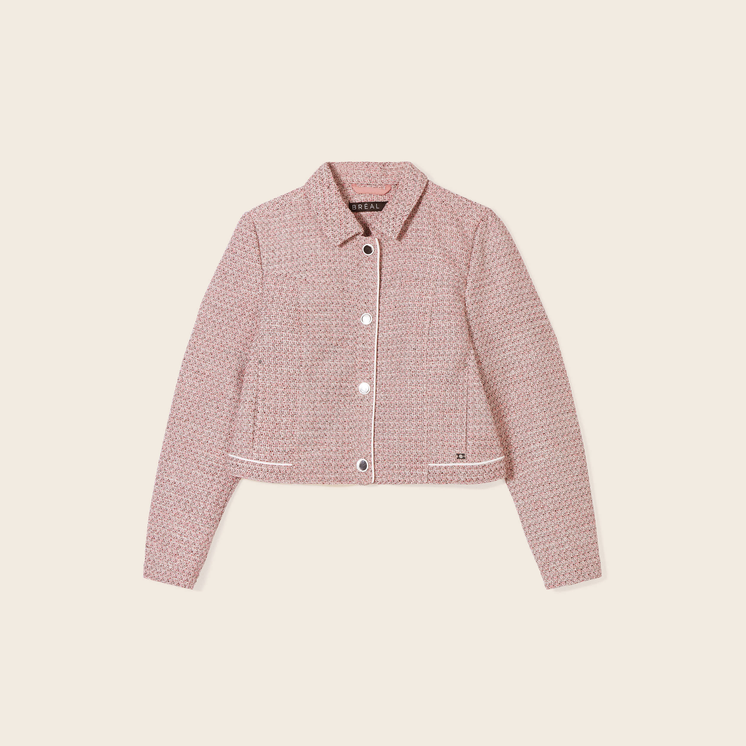 veste droite boutonnee rose clair femme Veste droite boutonnée rose clair femme