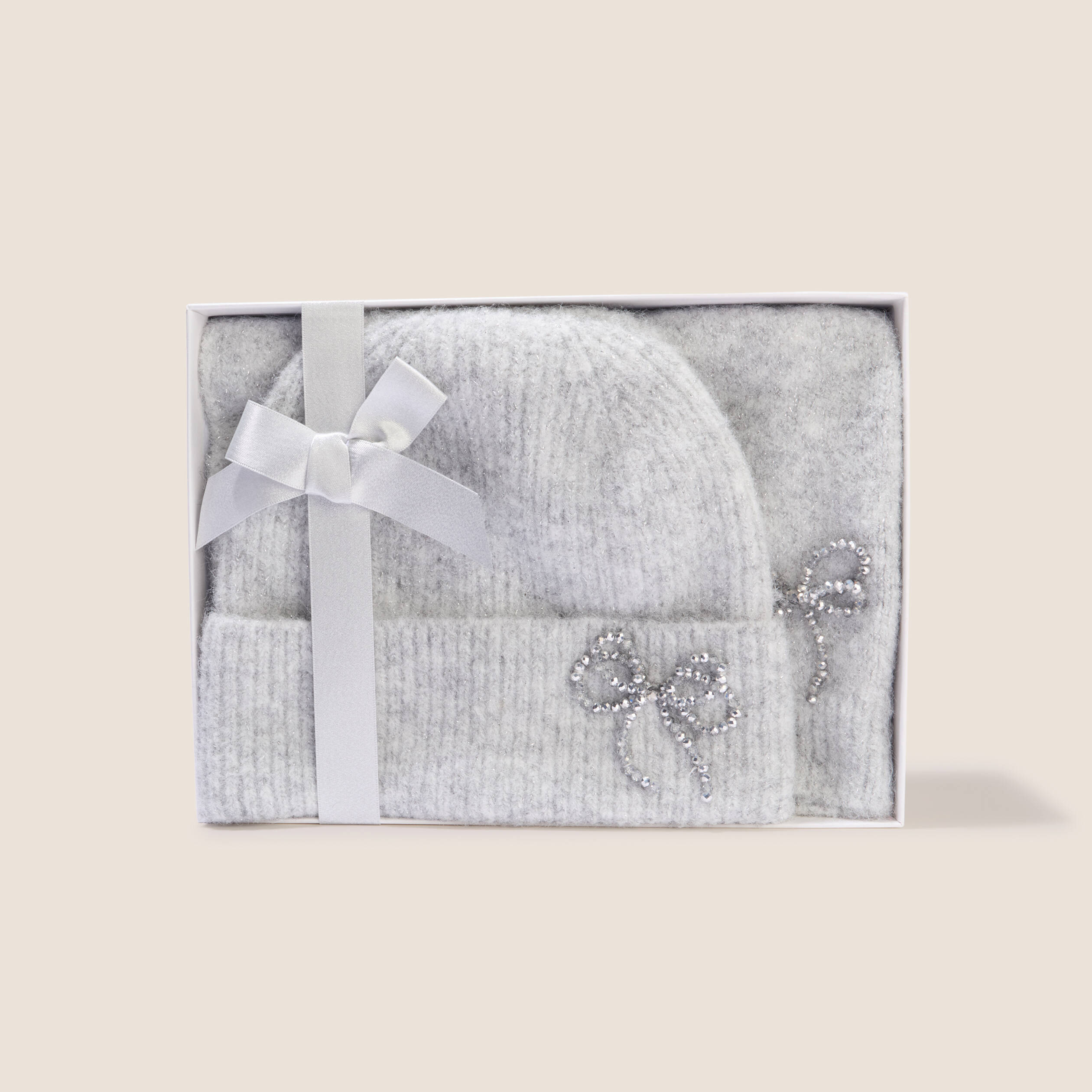 Bonnet Victoria's Secret – Gris à Strass – Motif Flocon De Neige – Neuf